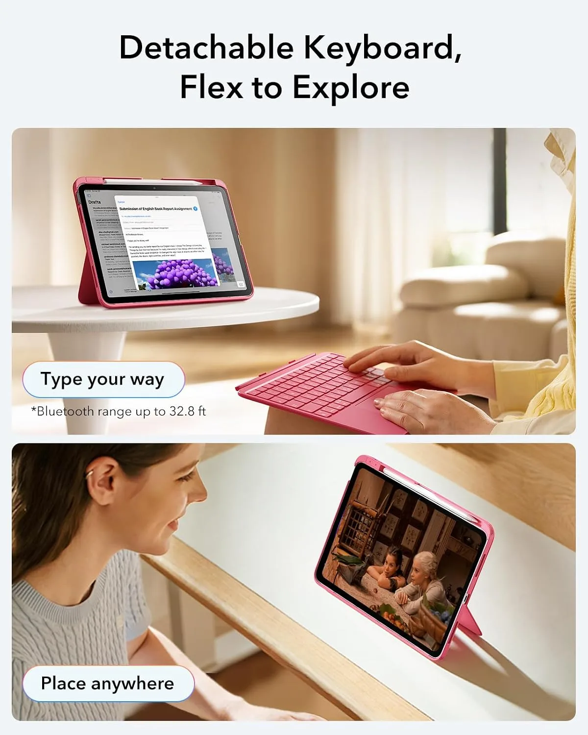 ESR for iPad (A16) 11th/10th Gen Case with Keyboard, Ultra-Light