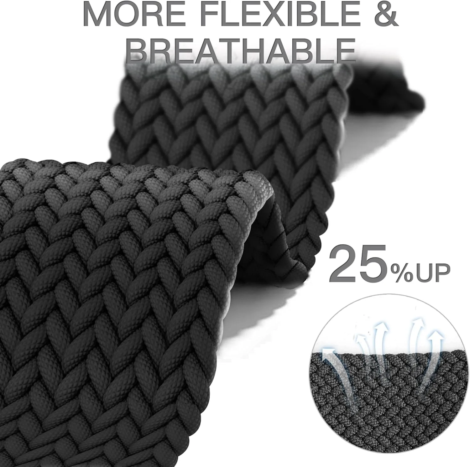 Braided ID208 Plus Elastic Bands Compatible with Fitpolo/Quican/Aeac/Tensky ID208 Plus Smartwatch Bands, 22mm Loop Soft Nylon Straps for Women Men