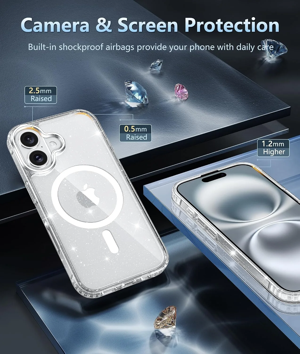 FNTCASE for iPhone 16 Plus Case Compatible with Magsafe Clear Phonecase
