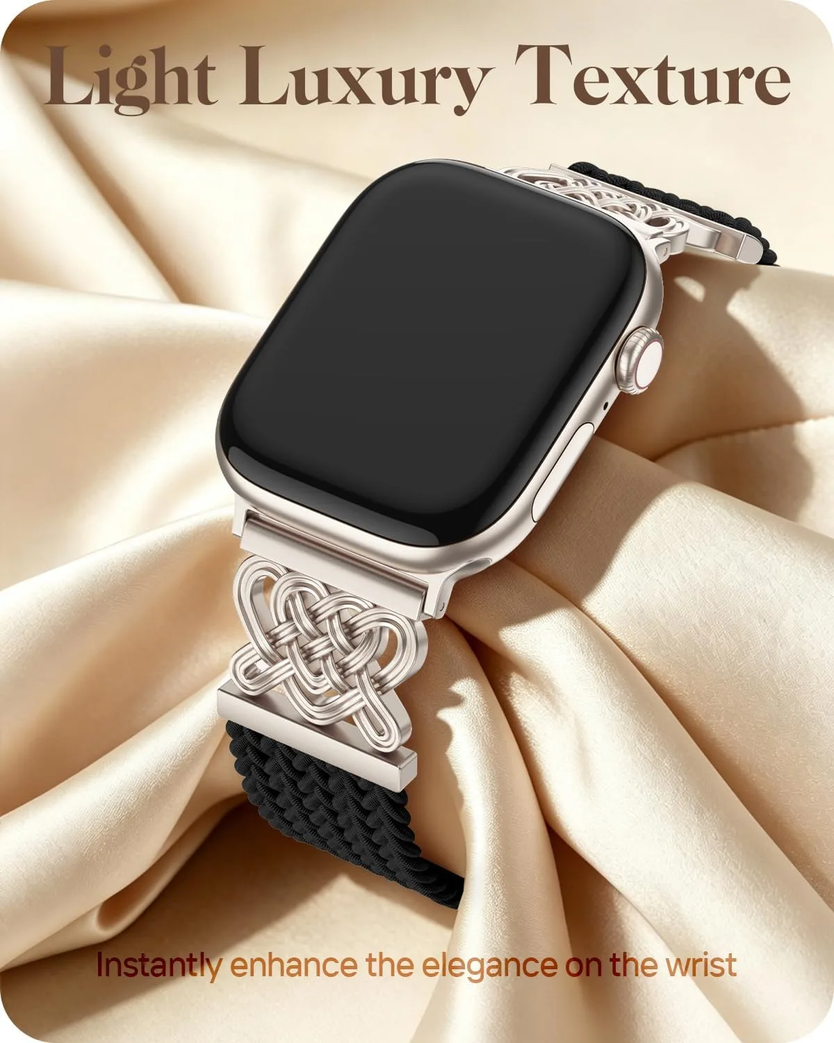 Braided Stretchy Band for Apple Watch Bands for Women 38mm 40mm 41mm 42mm