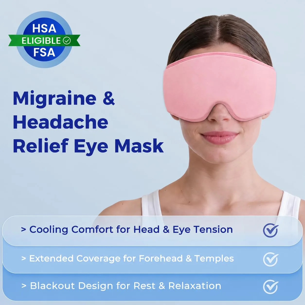 2 Pack Cooling Gel Eye Mask for Puffy Eyes, Migraine Relief, FSA Eligible