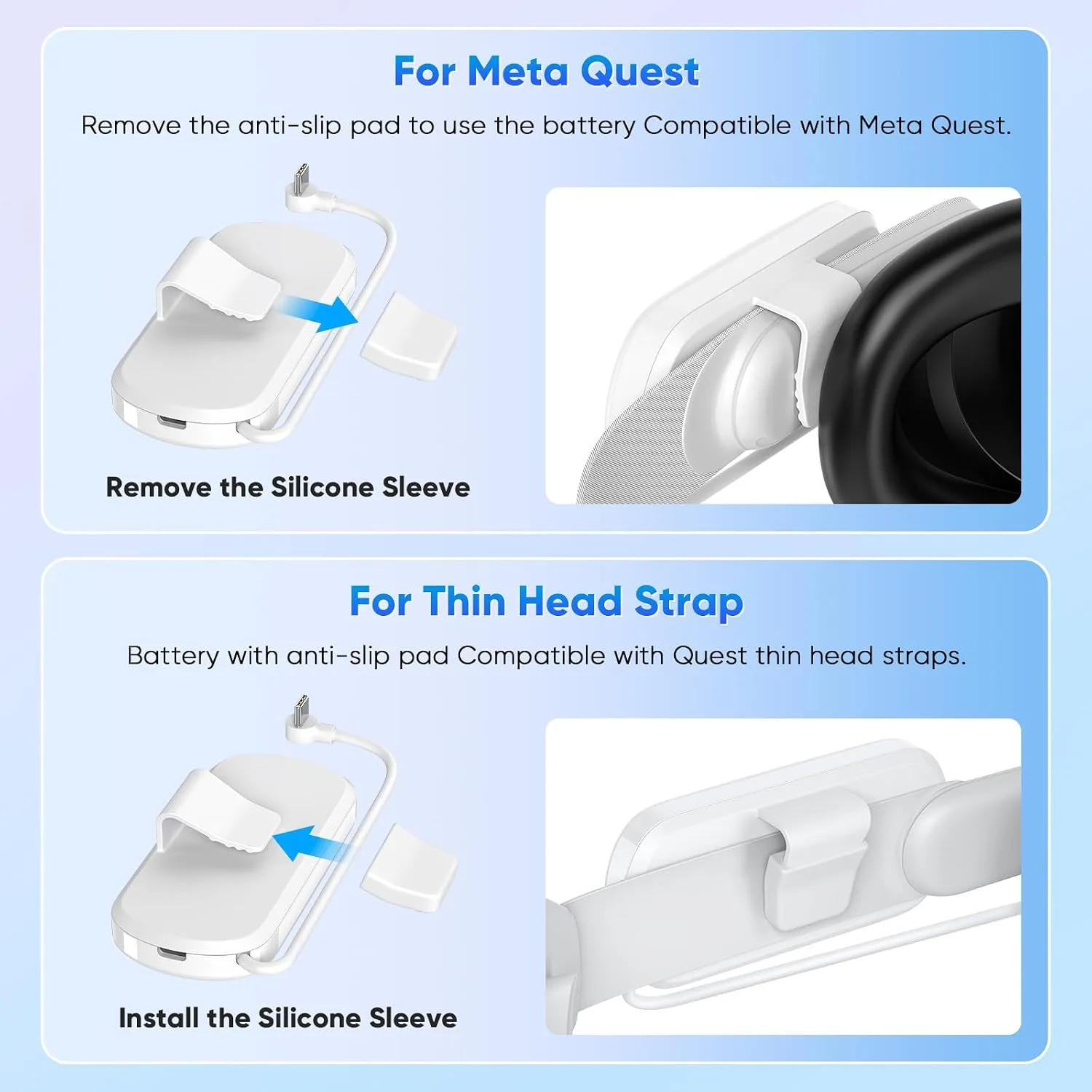 YUANHOT Battery Pack for Meta Quest 3/3S/2, 2 Pack 20000mWh VR Power Bank