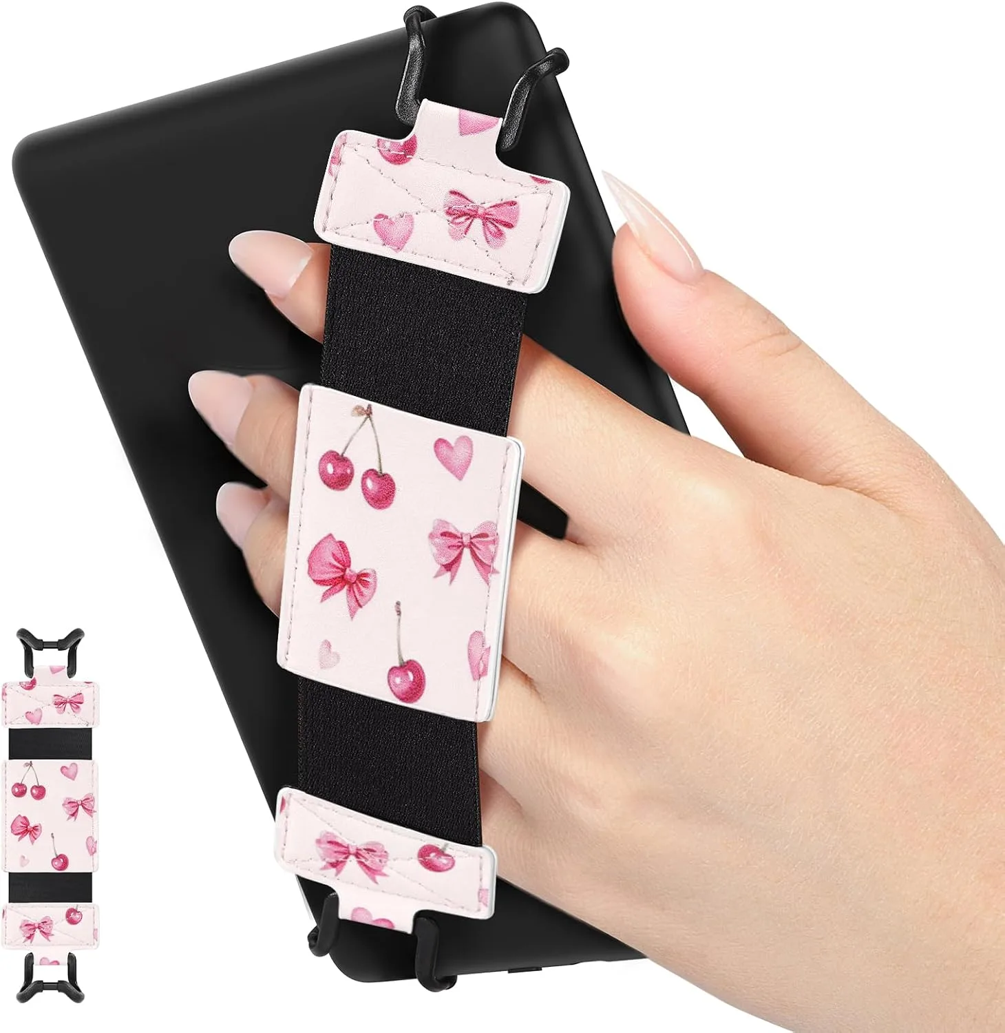 MoKo Soft Hand Strap for 6-8" Kindle eReaders Fire Tablet, Cherry Bow