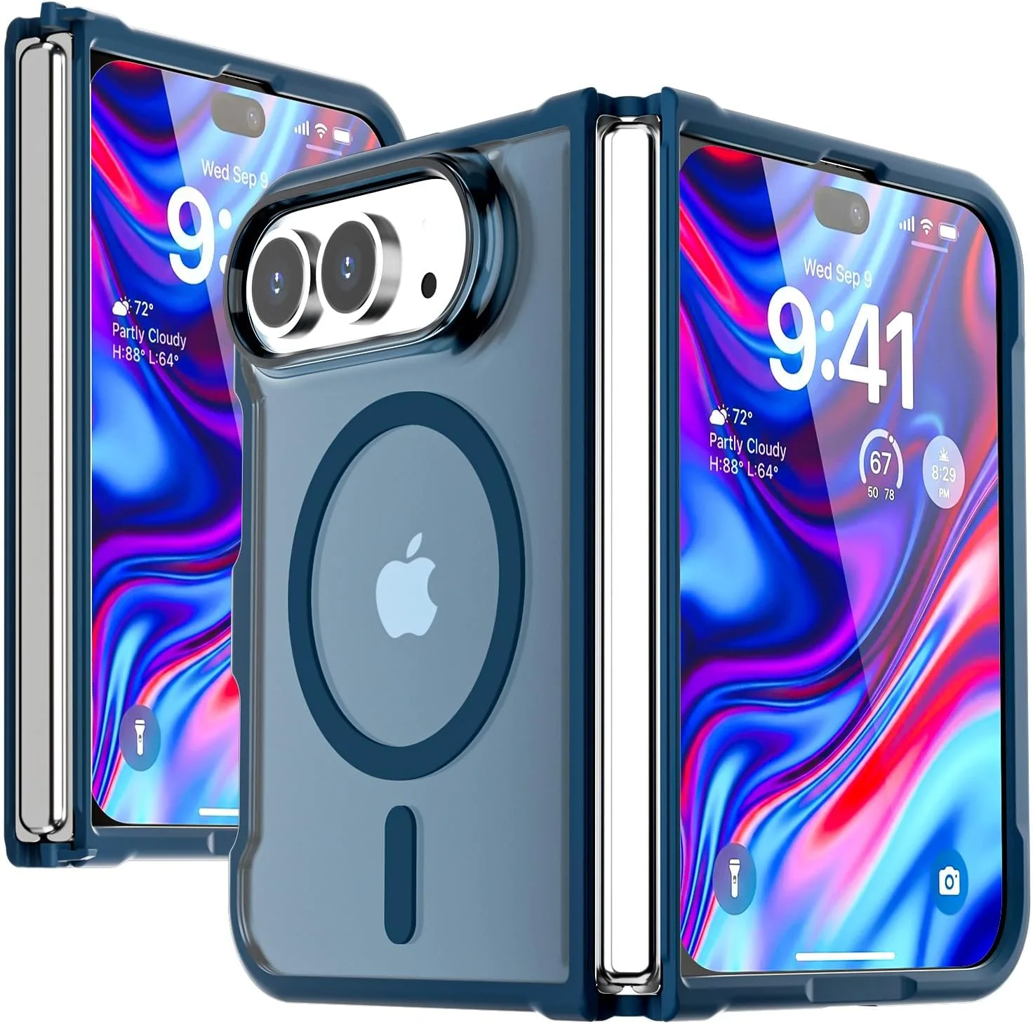 Carcasa Aicase para iPhone Duo Foldable Azul con Magsafe
