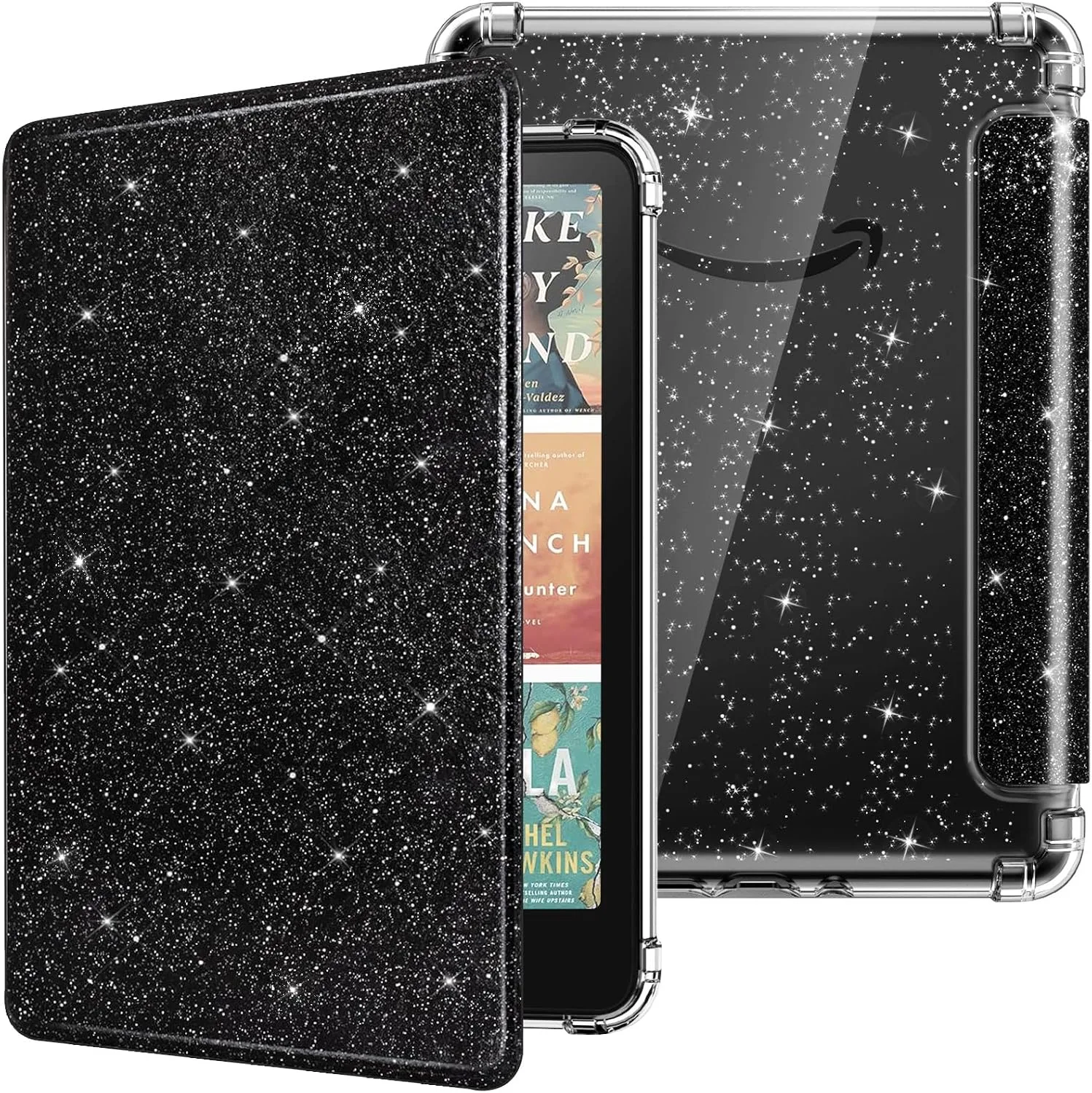 MoKo Case for 7" Kindle Paperwhite 12th Gen & Colorsoft 2024, Glitter Black