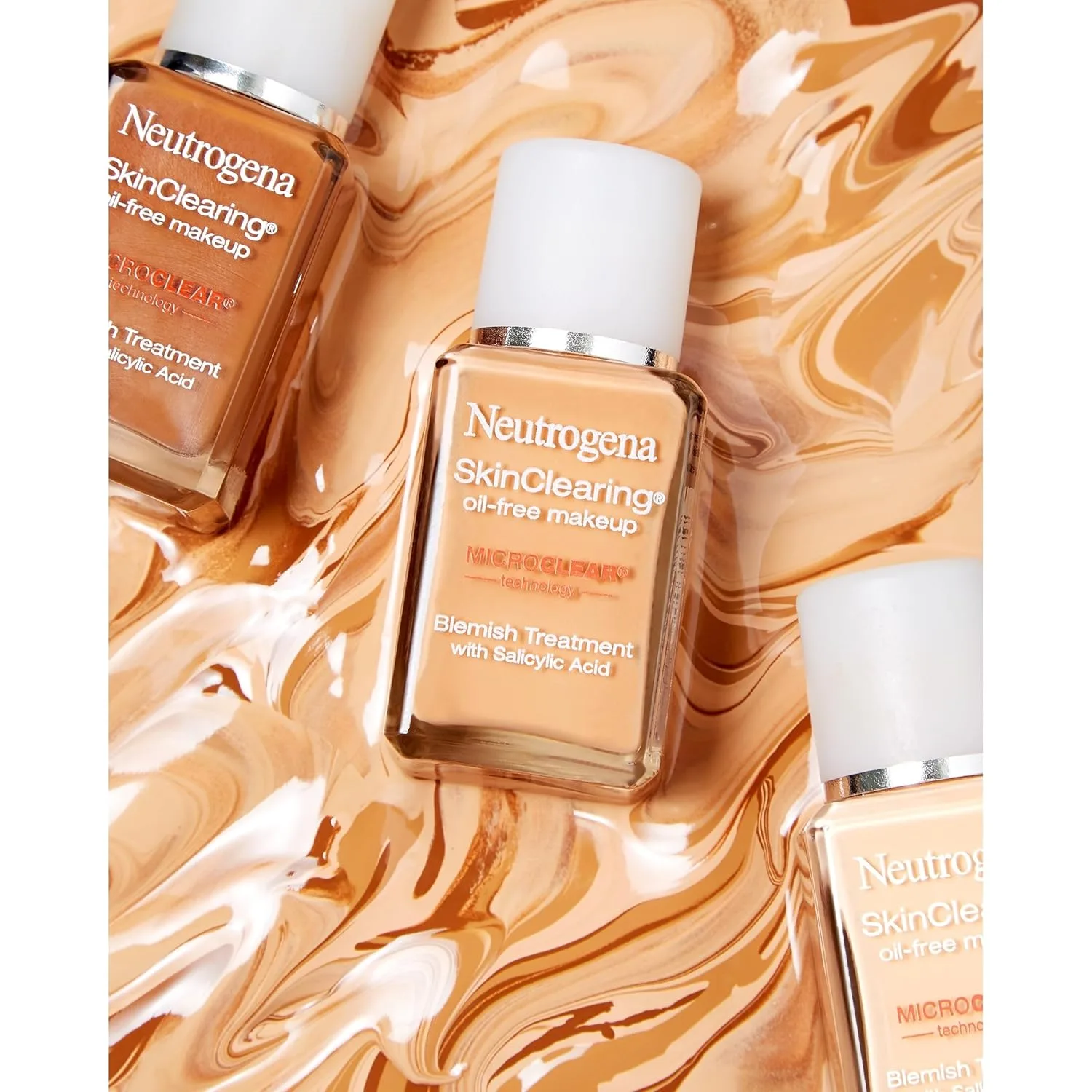 Neutrogena SkinClearing Liquid Foundation, 10 Classic Ivory, 1 fl oz