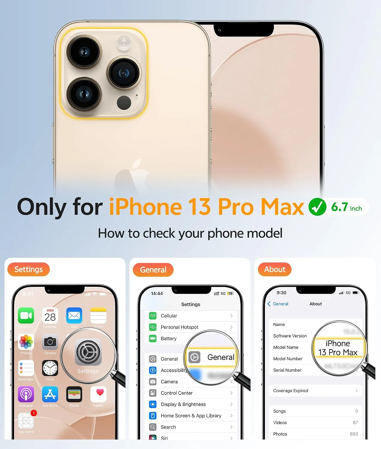 FNTCASE for iPhone 13 Pro Max Case, Fit for Magsafe, Desert Gold