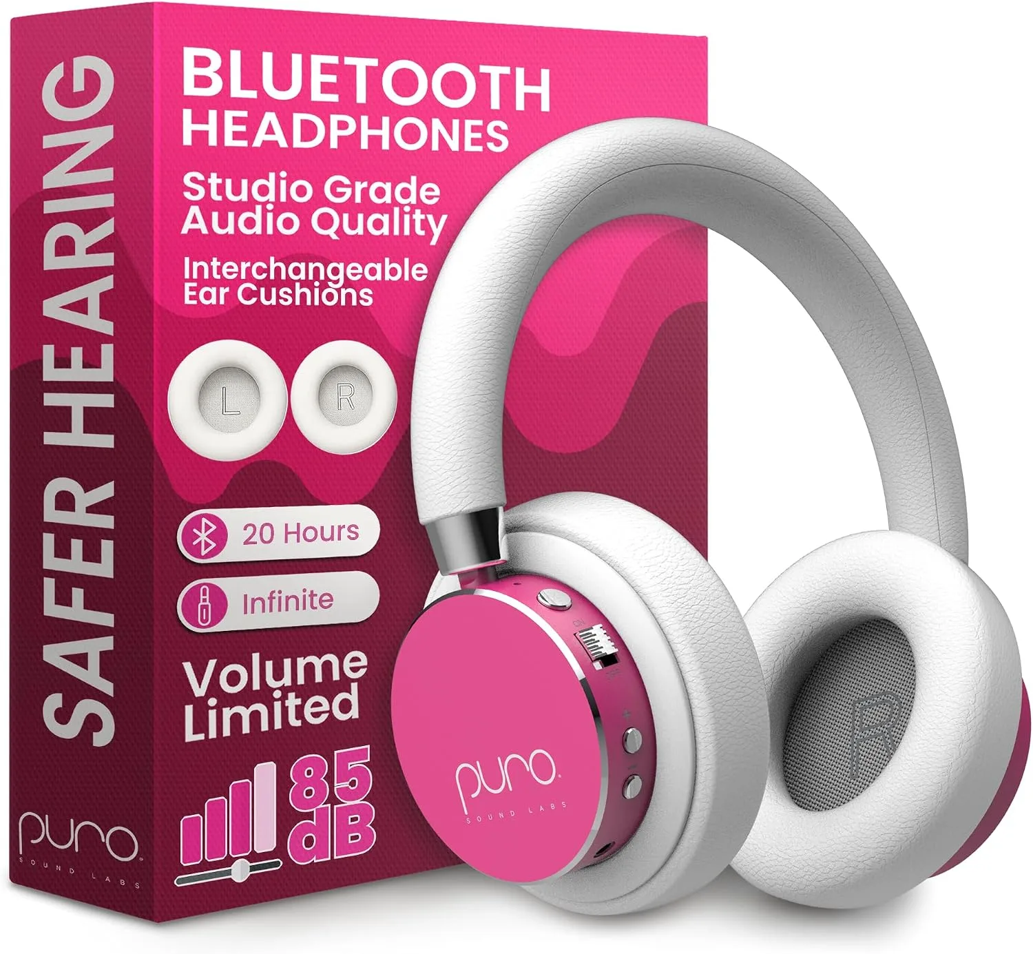 Audífonos para niños Puro Sound Labs BT2200 Plus Rosa
