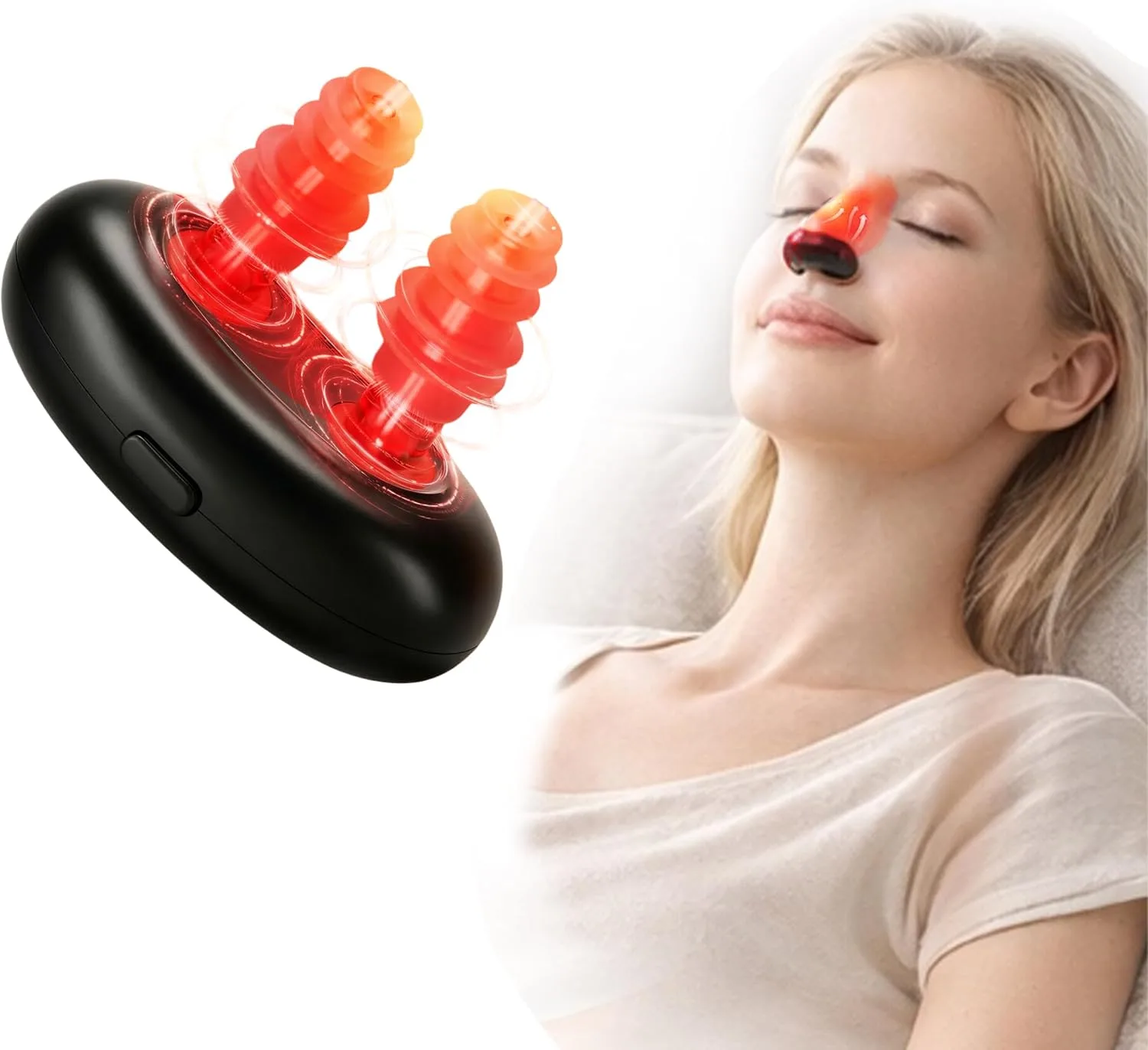 Red Light Nasal Therapy Device, 660nm Nose Light for Sinus Comfort, Helps Relieve Nasal Congestion, Dry Nose & Allergy Discomfort, Portable for Home & Travel