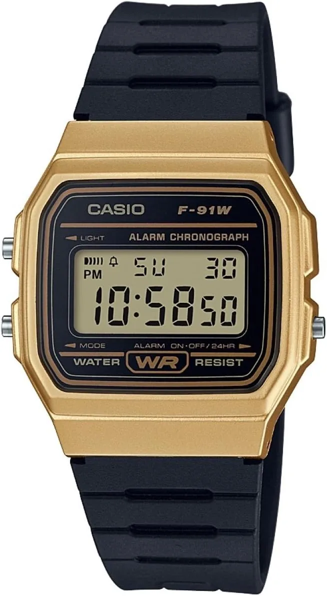 Casio Unisex Watch in Resin/Acrylic Glass with Date Display and LED Light - Water Resistance & Alarm