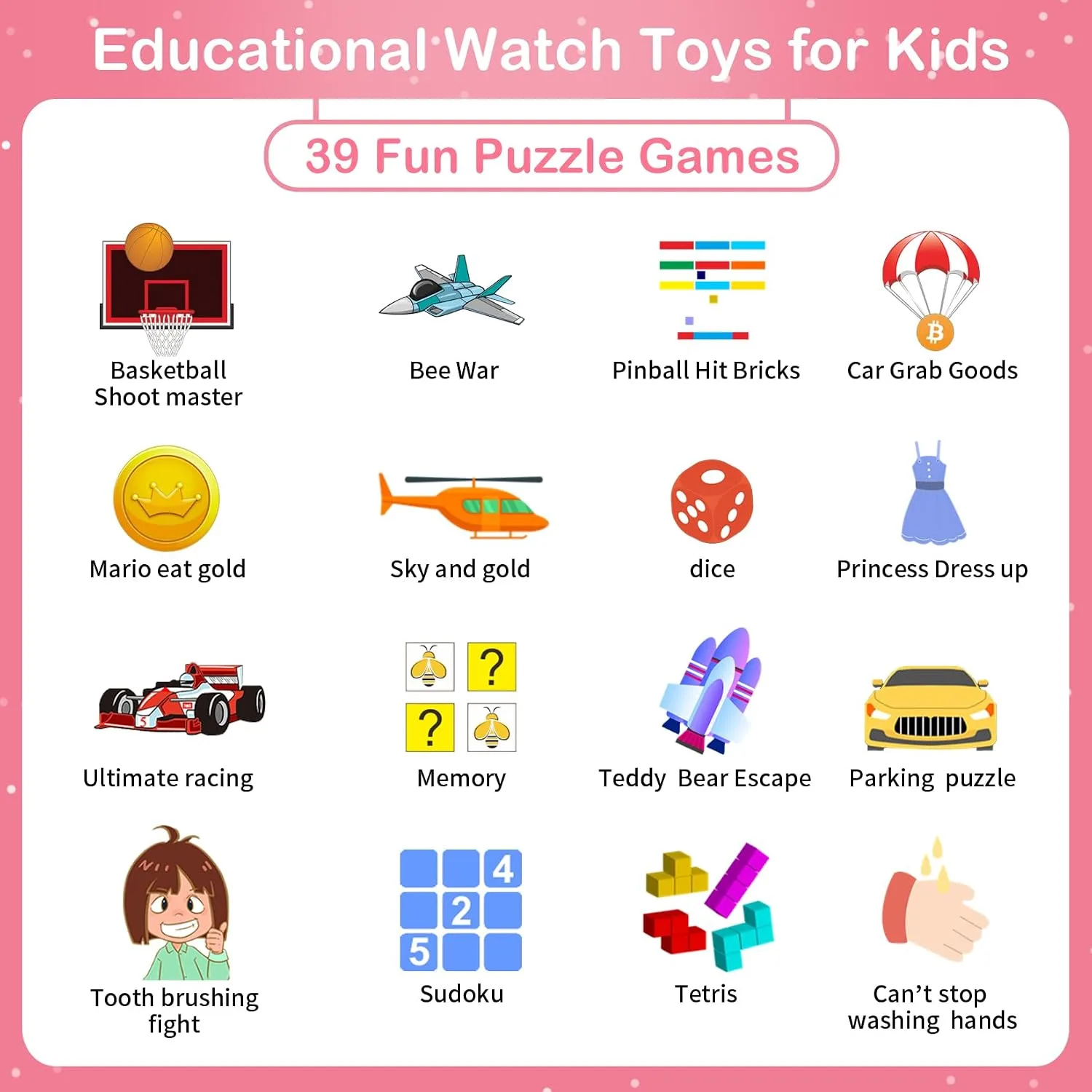 Smart Watch for Kids, Toddler Watch Toys with 39 Games Camera Video Music