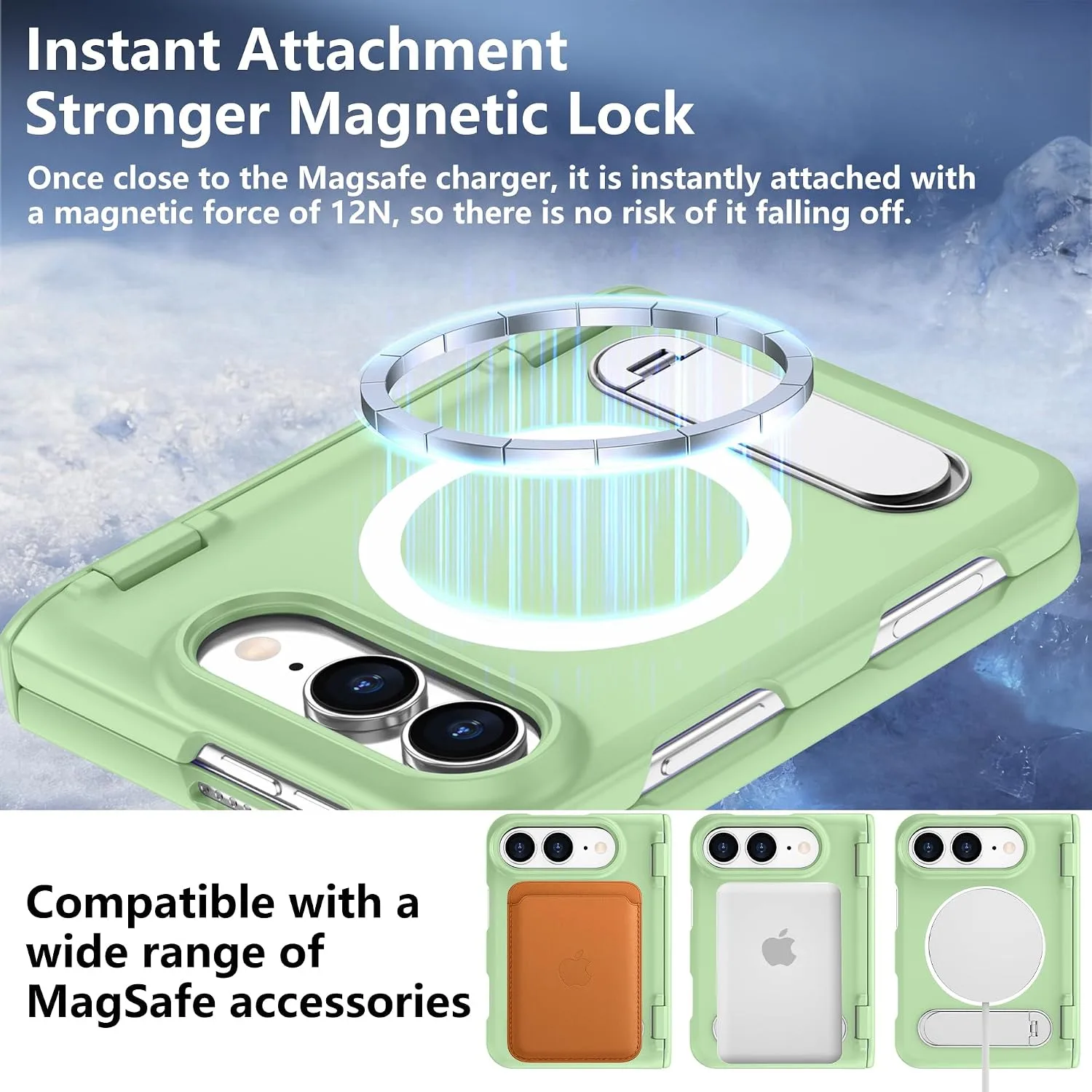 For iPhone Duo Case/iPhone Fold Case with Kickstand & Screen Protector