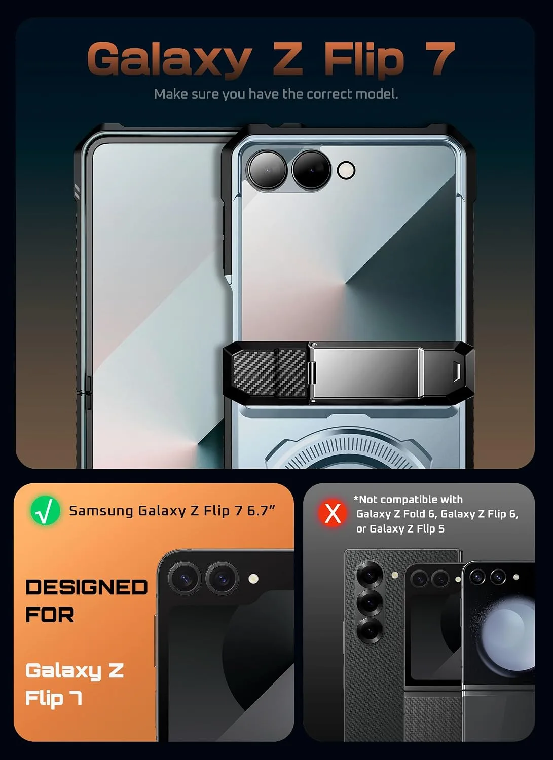 SUPCASE for Samsung Galaxy Z Flip 7 Case, Compatible with MagSafe, Tilt
