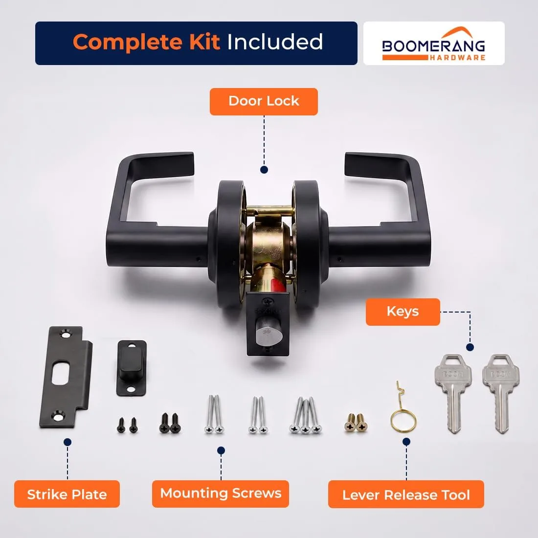 Boomerang Heavy-Duty Entry Function-Keyed Alike Commercial Lever Door Lock