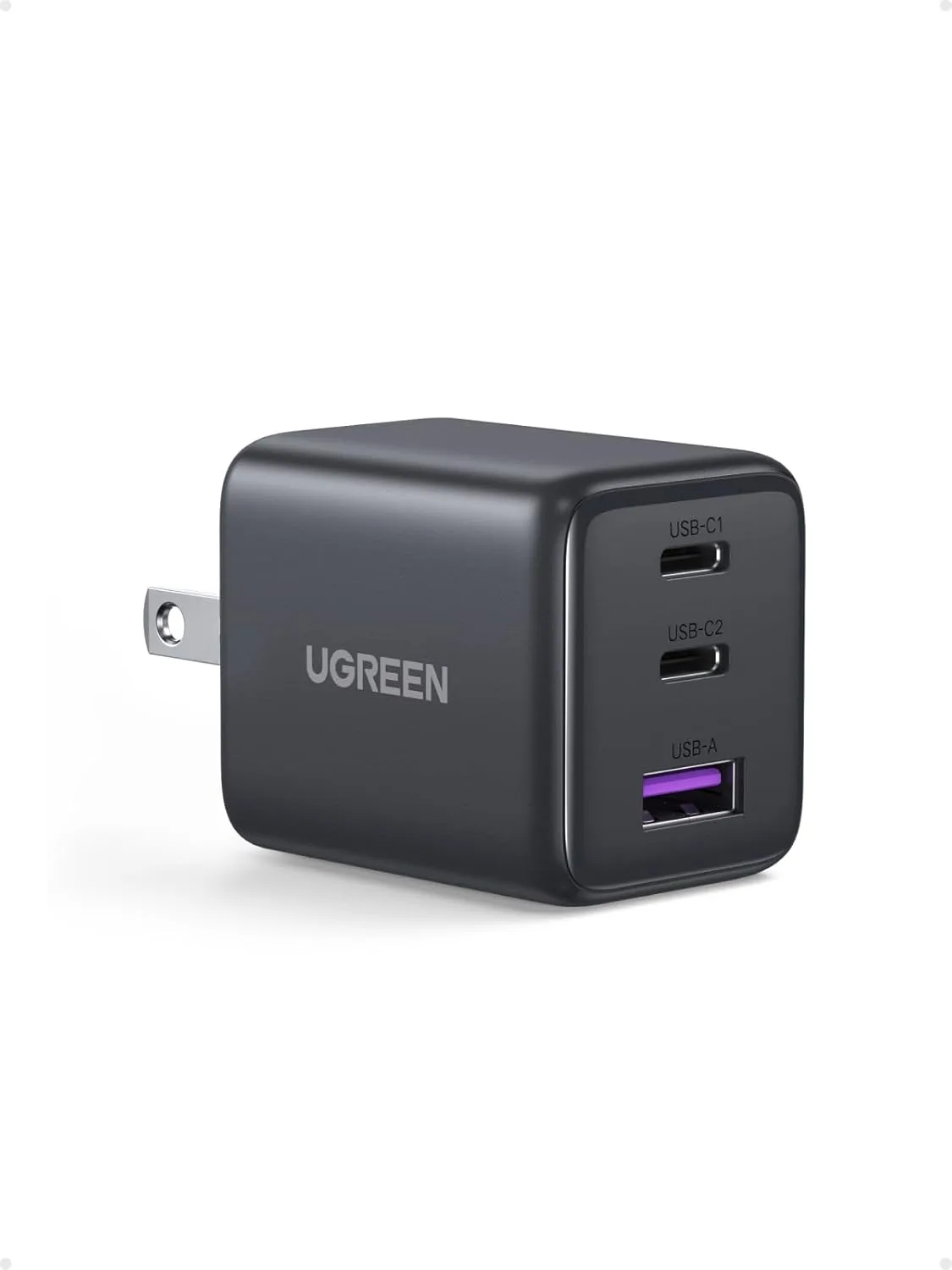 UGREEN 3-Port 30W USB C Charger Block, GaN II Type C Fast Charging, Black