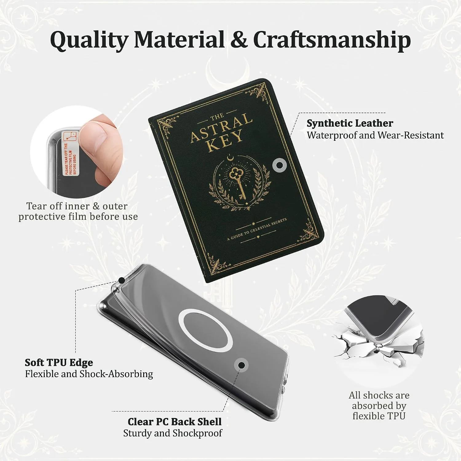 Magnetic Book Cover Case for 7'' Kindle Paperwhite & Colorsoft