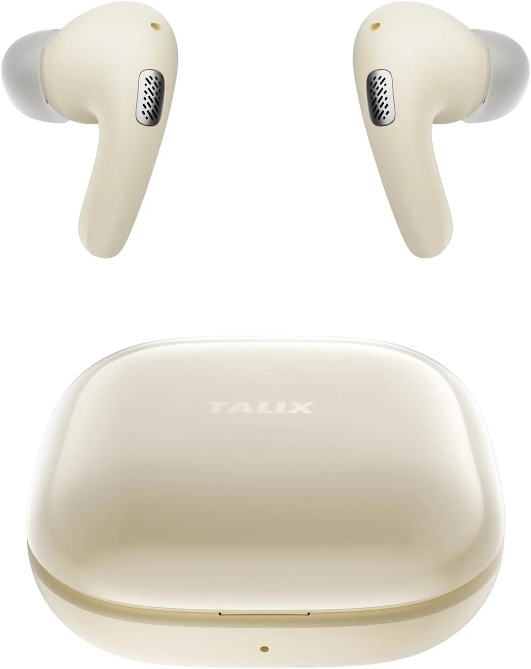 T30 Noise Cancelling Earbuds with Phone Stand, Punchy Bass, 4-Mic, True Wireless Bluetooth 6.0 in Ear Headphones, 28H Playtime, IPX4(Off-White)