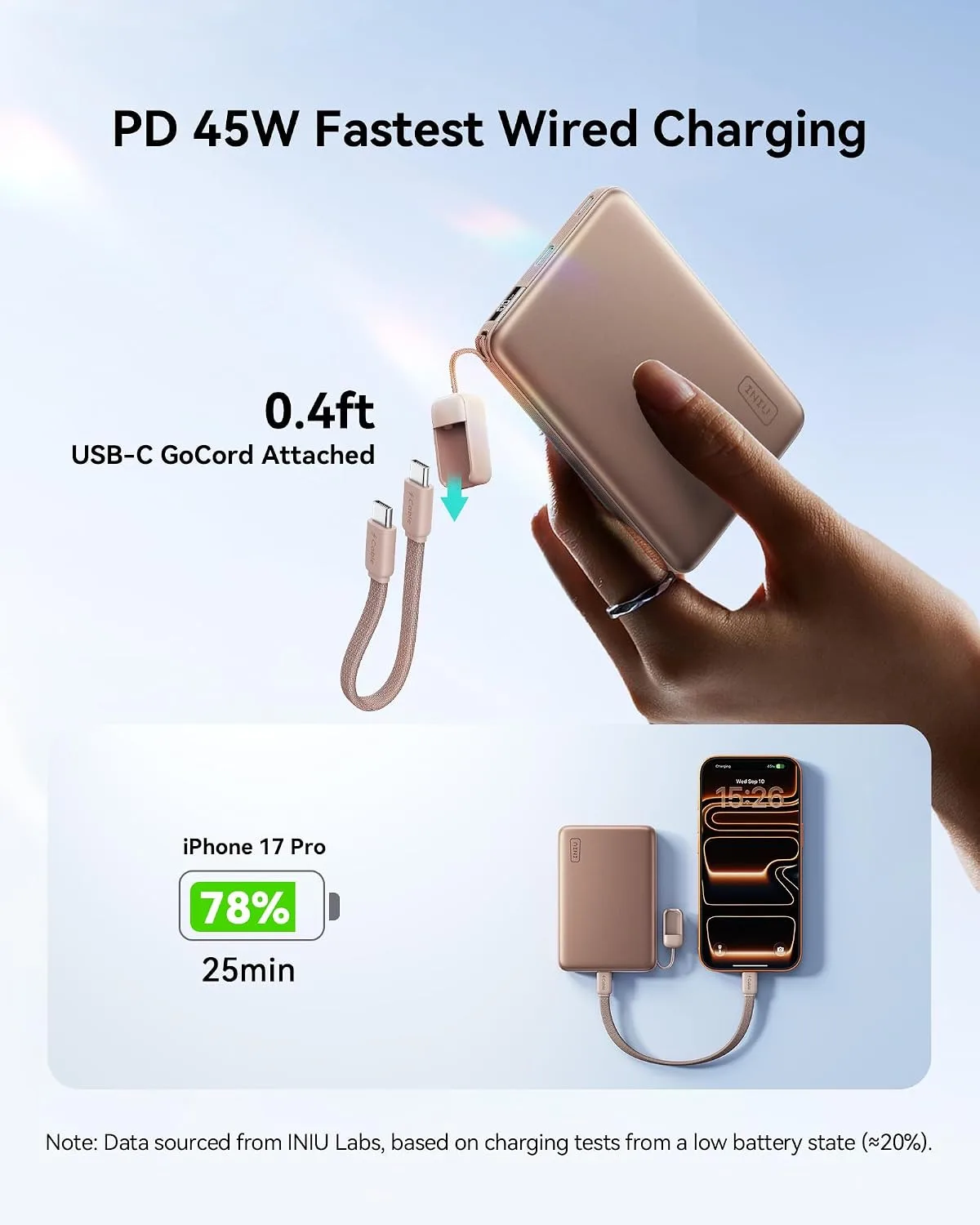 INIU for MagSafe Qi2.2 25W Portable Charger, Slimmest 10000mAh Power Bank