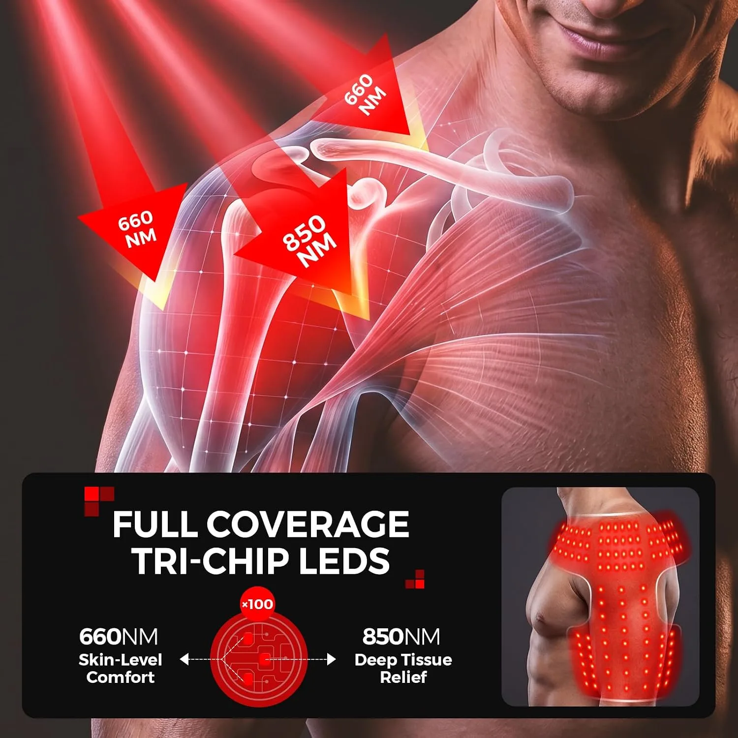 LTW 2 Pack Shoulder Massager with Heat & Red Light Therapy for Pain Relief