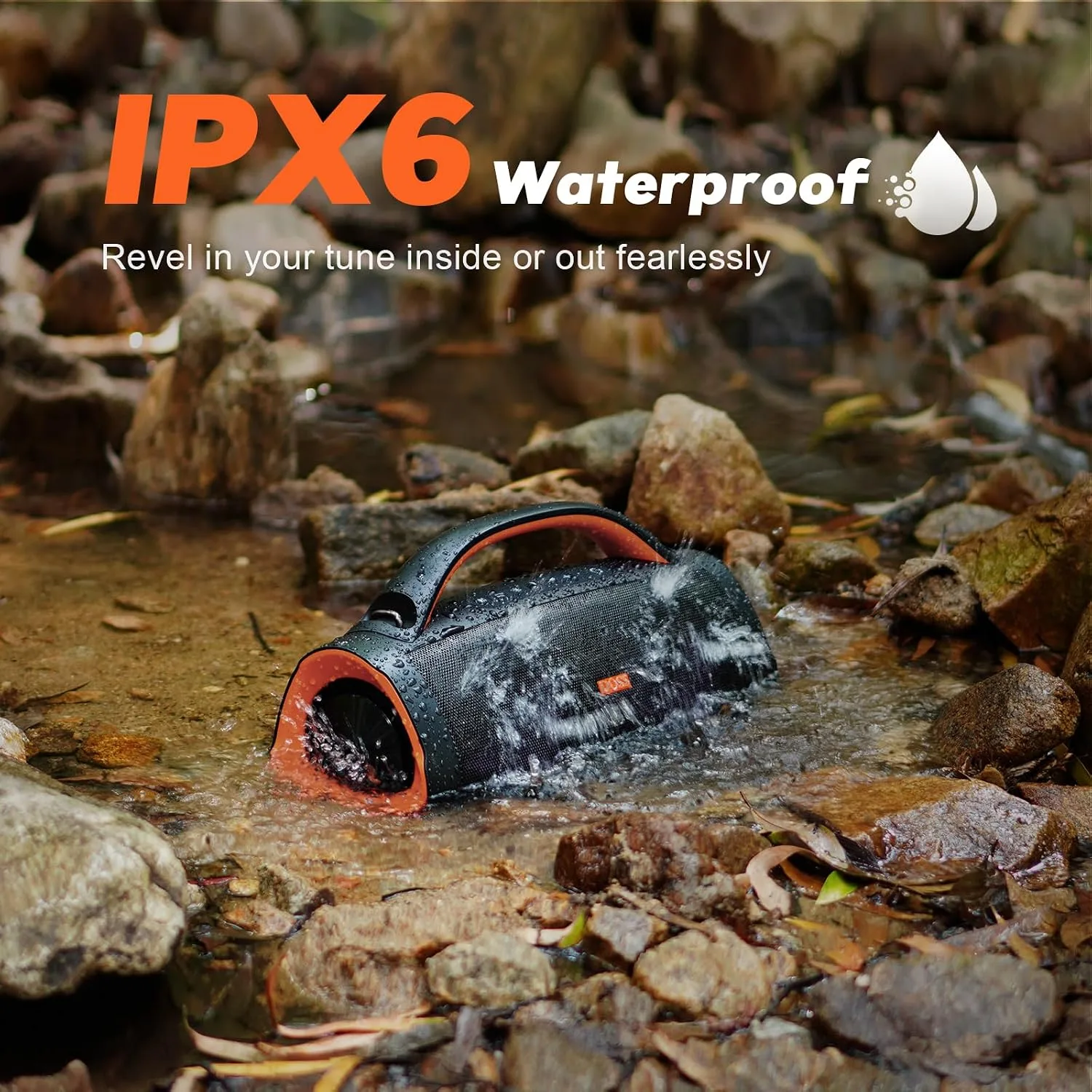 DOSS Extreme Boom Pro 100W Loud Outdoor Speaker, IPX6 Waterproof for Beach