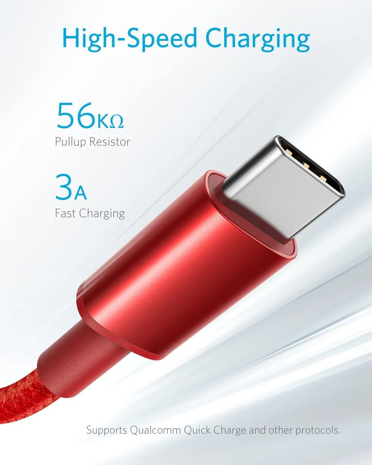 Anker USB A to USB C Cable, USB to USB C Cable (2-Pack, 6 ft, Red)