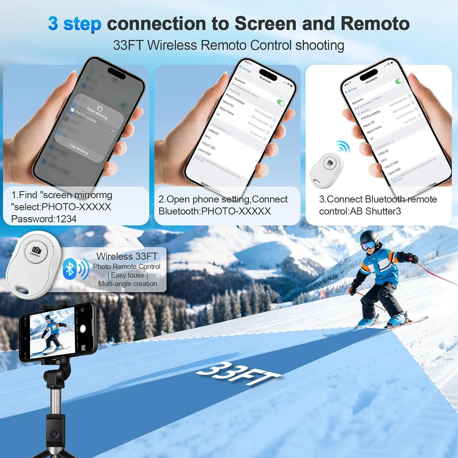 HUOMU Magnetic Vlog Selfie Monitor Screen for iPhone 17 & Android, 4K No Latency Wireless Video Recording with Remote Zoom & Shoot, Content Creator essentials Back Camera Monitor for vlogging YouTube