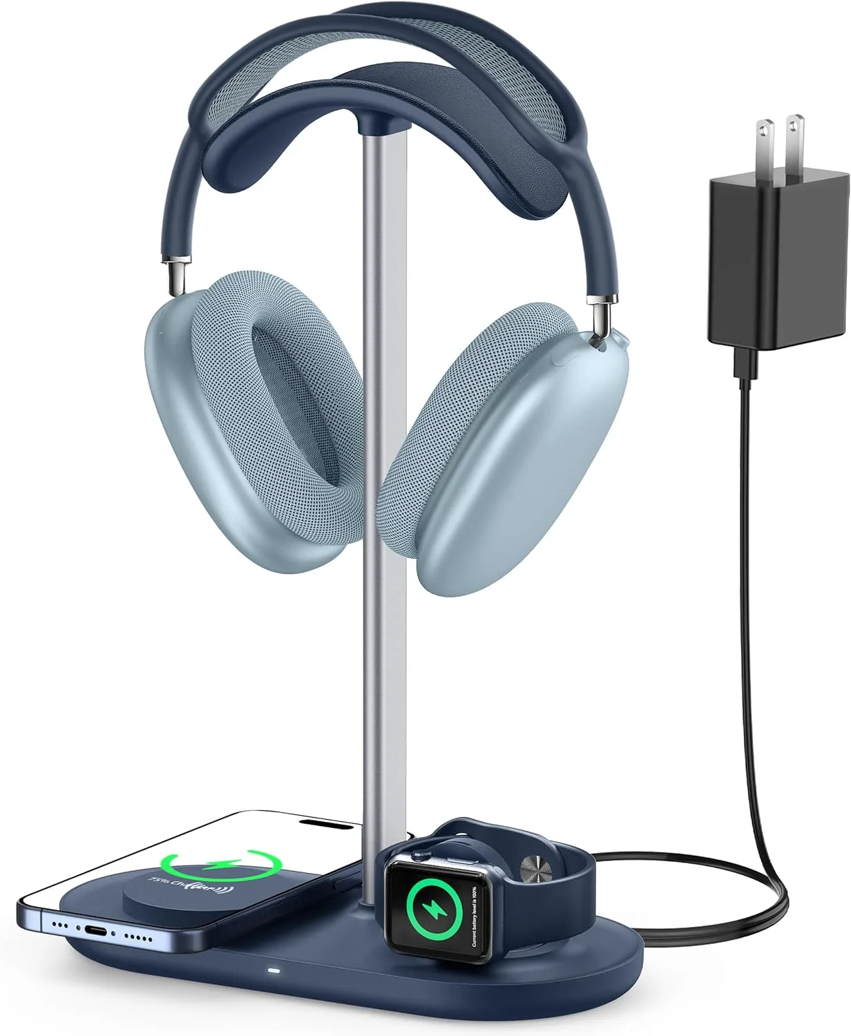 HiWe Headphone Stand, 2-in-1 MagSafe Wireless Charger for iPhone/iWatch