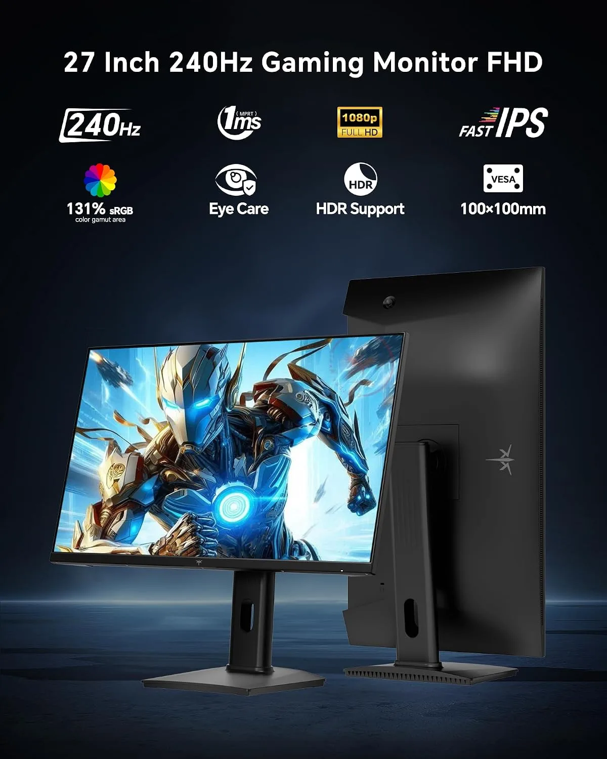 KTC 27 Inch 240Hz Gaming Monitor, 1080P Computer Monitor Fast IPS, H27F7