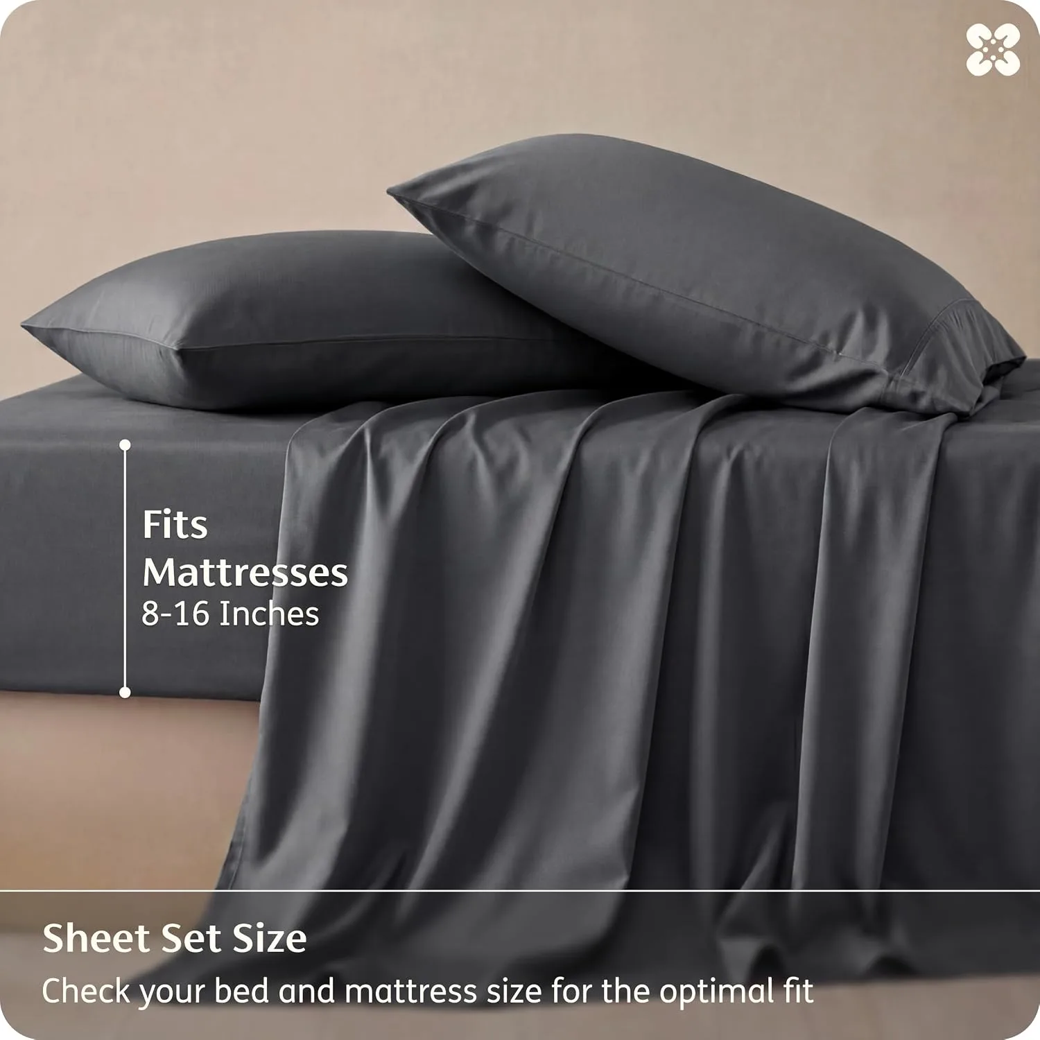 Bedsure PureWoven 100% Rayon Derived from Bamboo, Full Size Sheets, 4 PCS