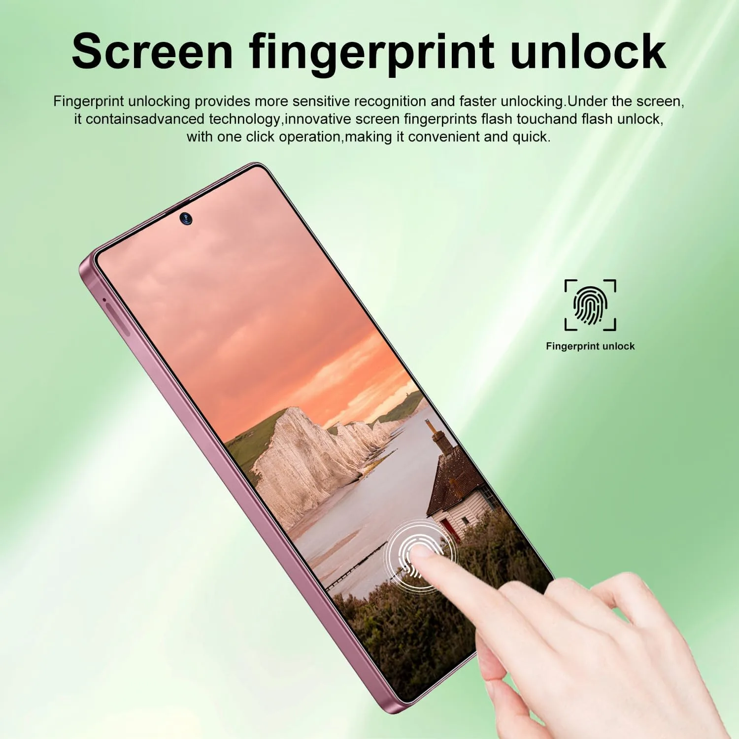 Huness S25 Ultra Unlocked Phone,Built in Pen The Phone,Cell Phone Battery 7000mAh 6.99" HD Screen,Android 14 16+512GB Smartphone,Dual SIM/5G/Face ID/Fingerprint Lock/GPS (Rose Gold, 16+512)
