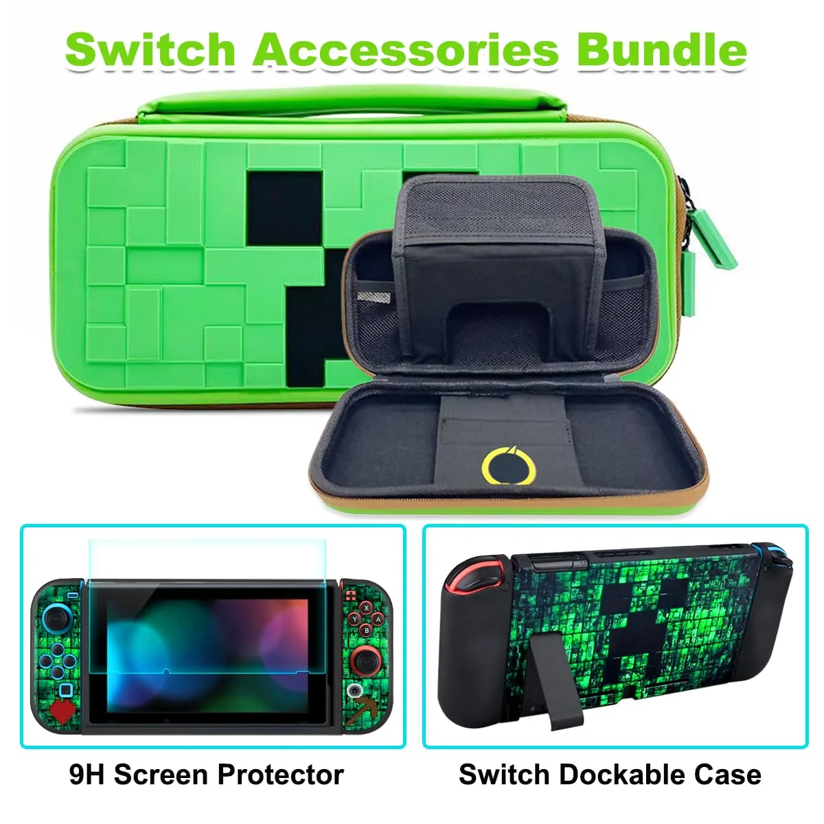 Carrying Case for Nintendo Switch 2017, Portable Switch Case Bundle