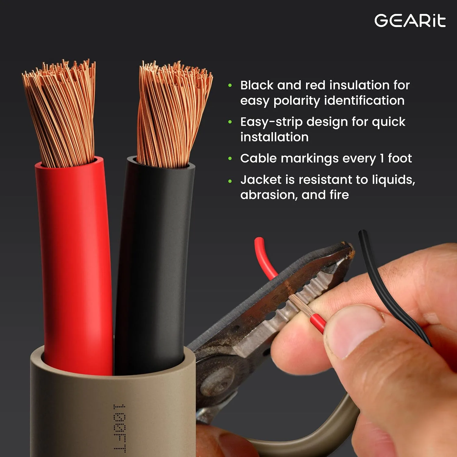 GEARit 14 Gauge OFC Speaker Wire 100 ft,Outdoor Speaker Wire UL CL3 Rated