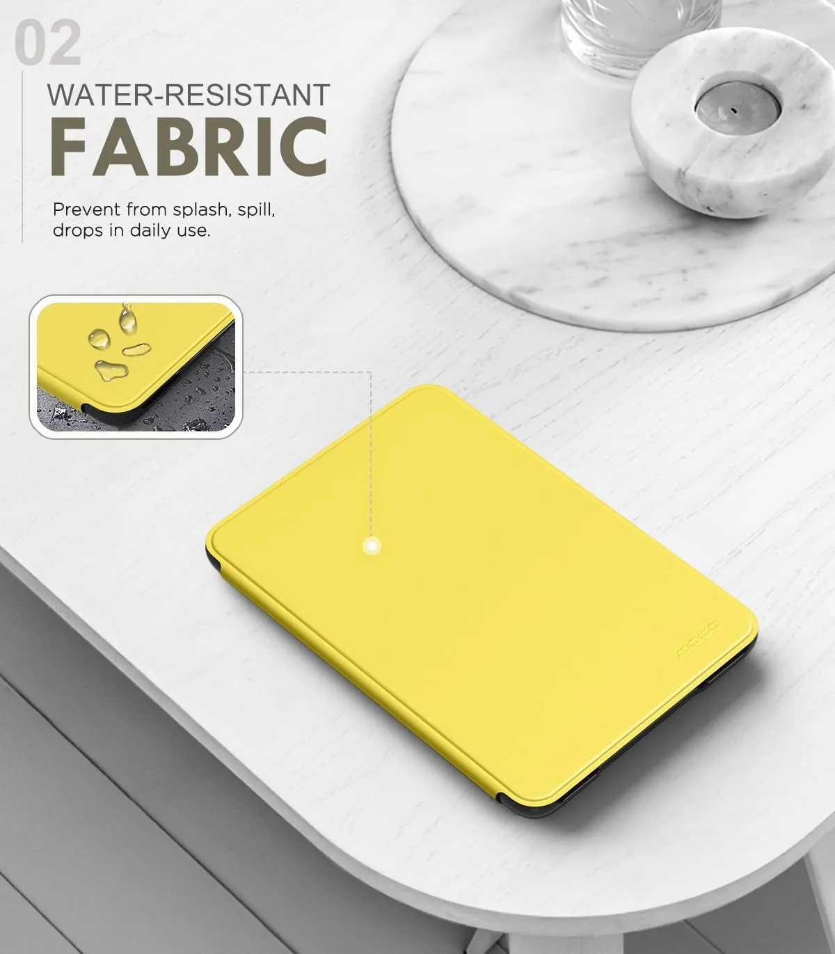 MoKo Case for 6" Amazon Kindle Basic 11th Gen 2024/2022, Light Yellow