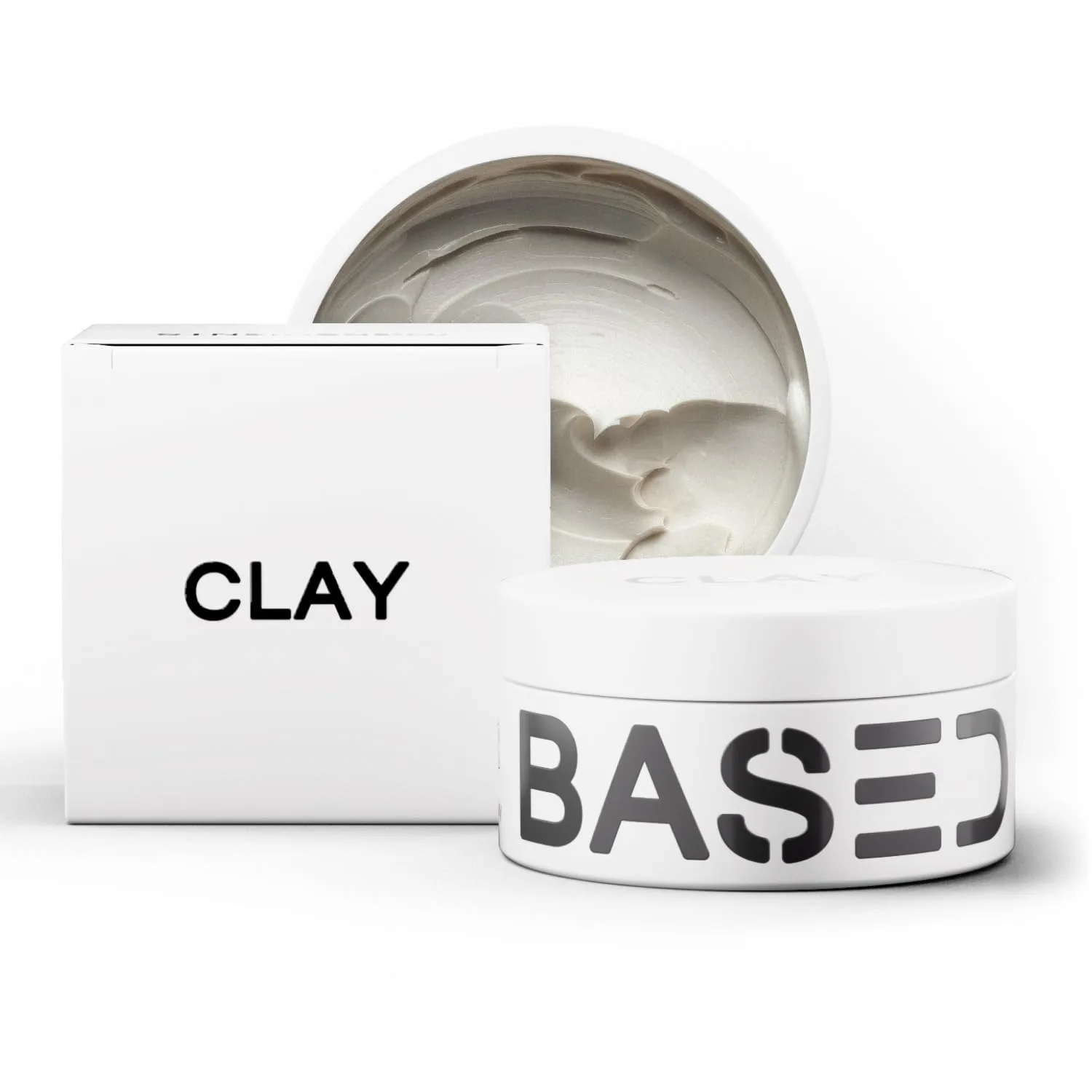 BASED BODYWORKS BASED Hair Clay for Men, Premium Hair Clay with Strong Hold, Texturizing Finish, & Low Shine, Hair Styling for Medium, Thick, Straight, or Wavy Hair, Santal Sandalwood Fragrance (3oz P