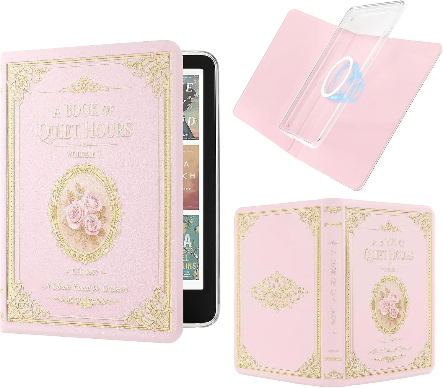 Magnetic Book Cover Case for 7'' Kindle Paperwhite & Colorsoft