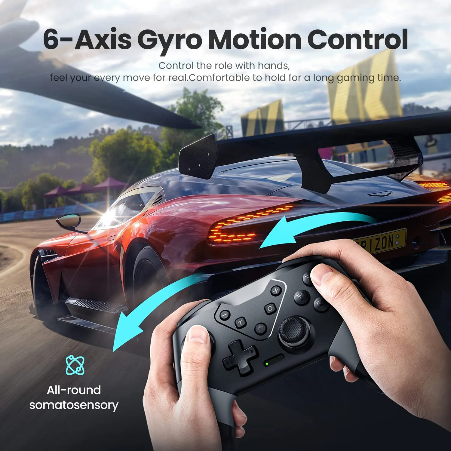VOYEE Switch Controller for Switch/Lite/OLED, Wireless Pro Controller Gray