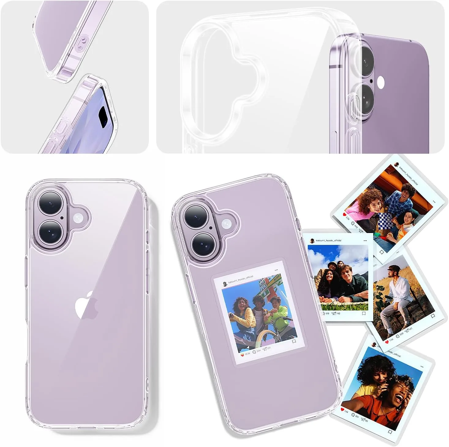 toushion 3 in 1 for iPhone 17 Case Transparent