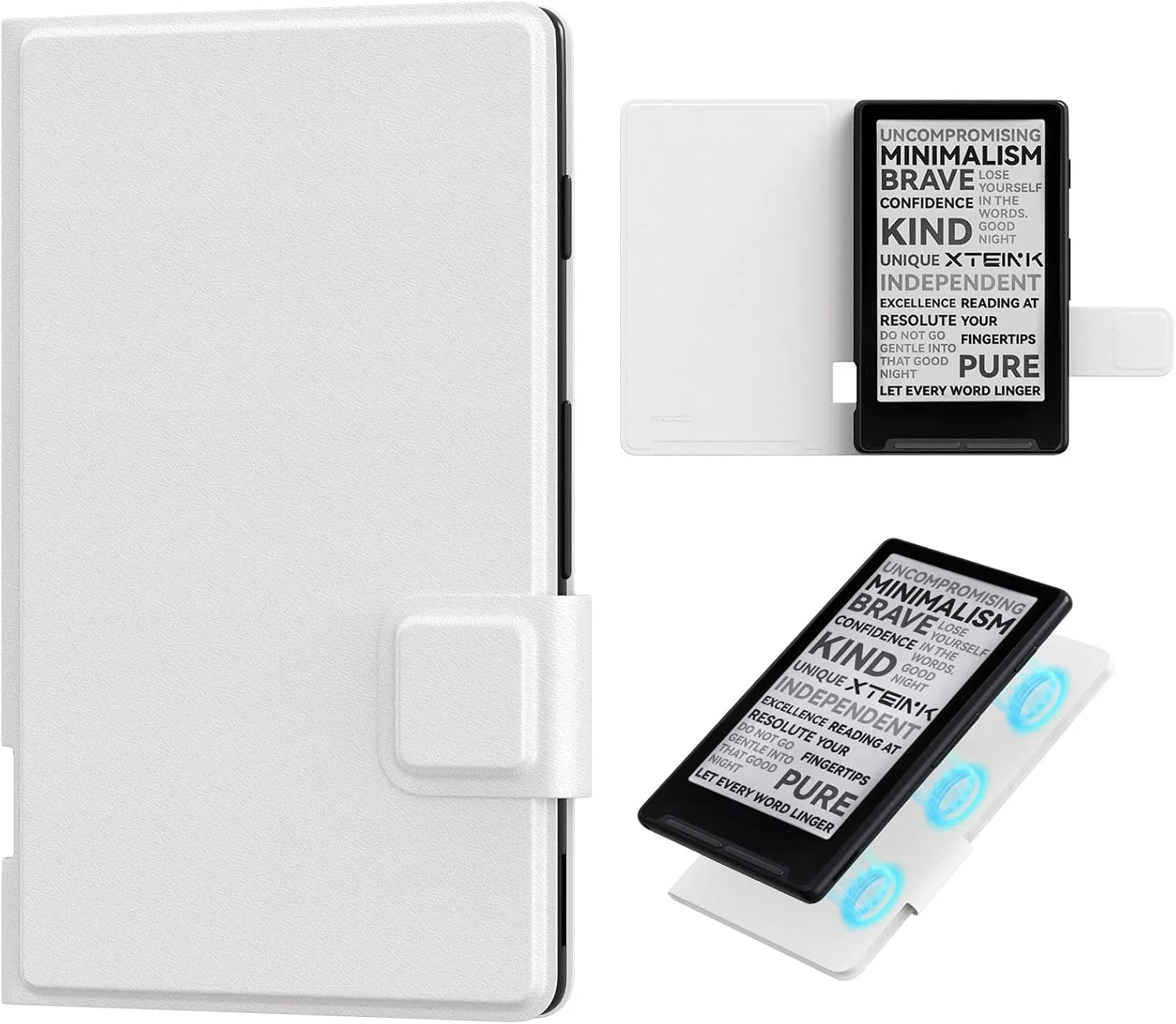 MoKo Magnetic Case for XTEINK X4 E-Reader 4.3 Inch, White