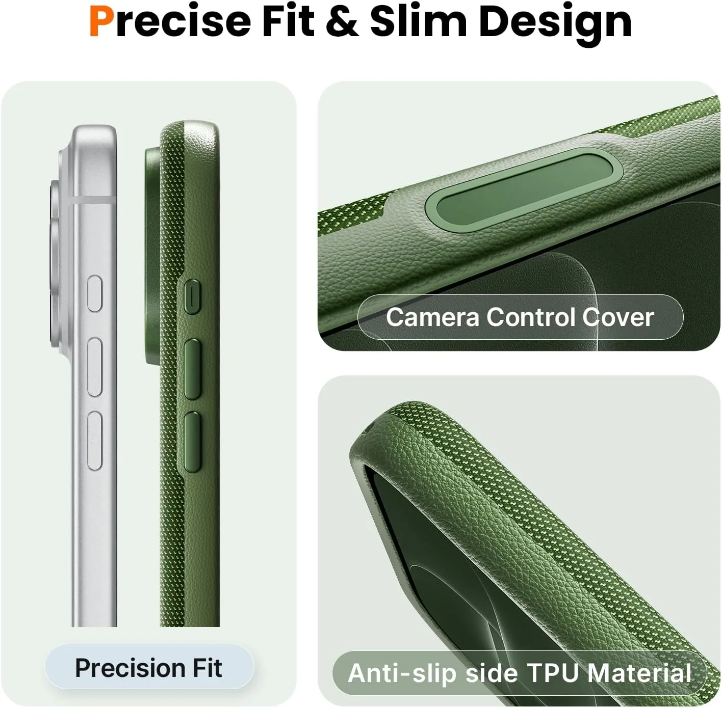 Mkeke for iPhone 18 Pro Case Techwoven Green