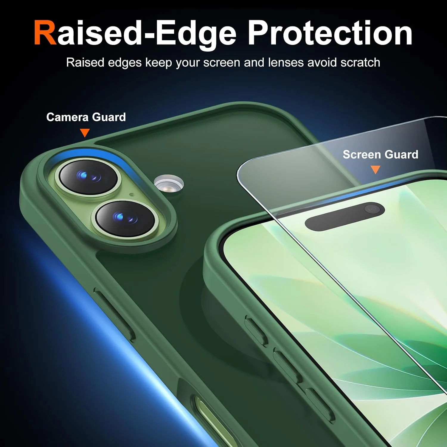 Temdan for iPhone 17 Case with Screen Protector Alpine Green