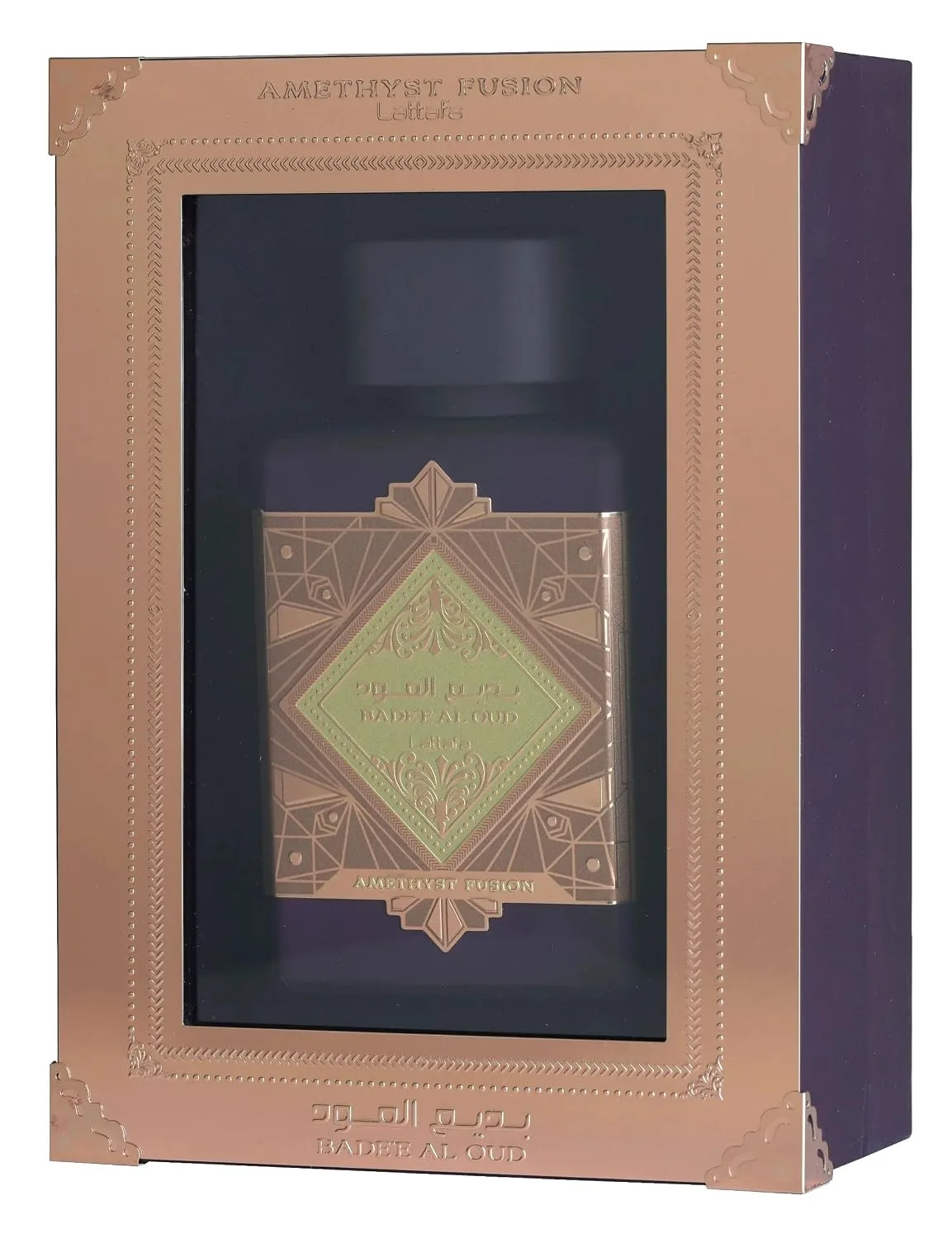 Lattafa Bade'e Al Oud Amethyst Fusion Eau de Parfum 100ml Unisex - Long Lasting Oriental Woody Perfume with Amaretto, Mandarin, Rum, Caramel, Patchouli, Vanilla & Sandalwood