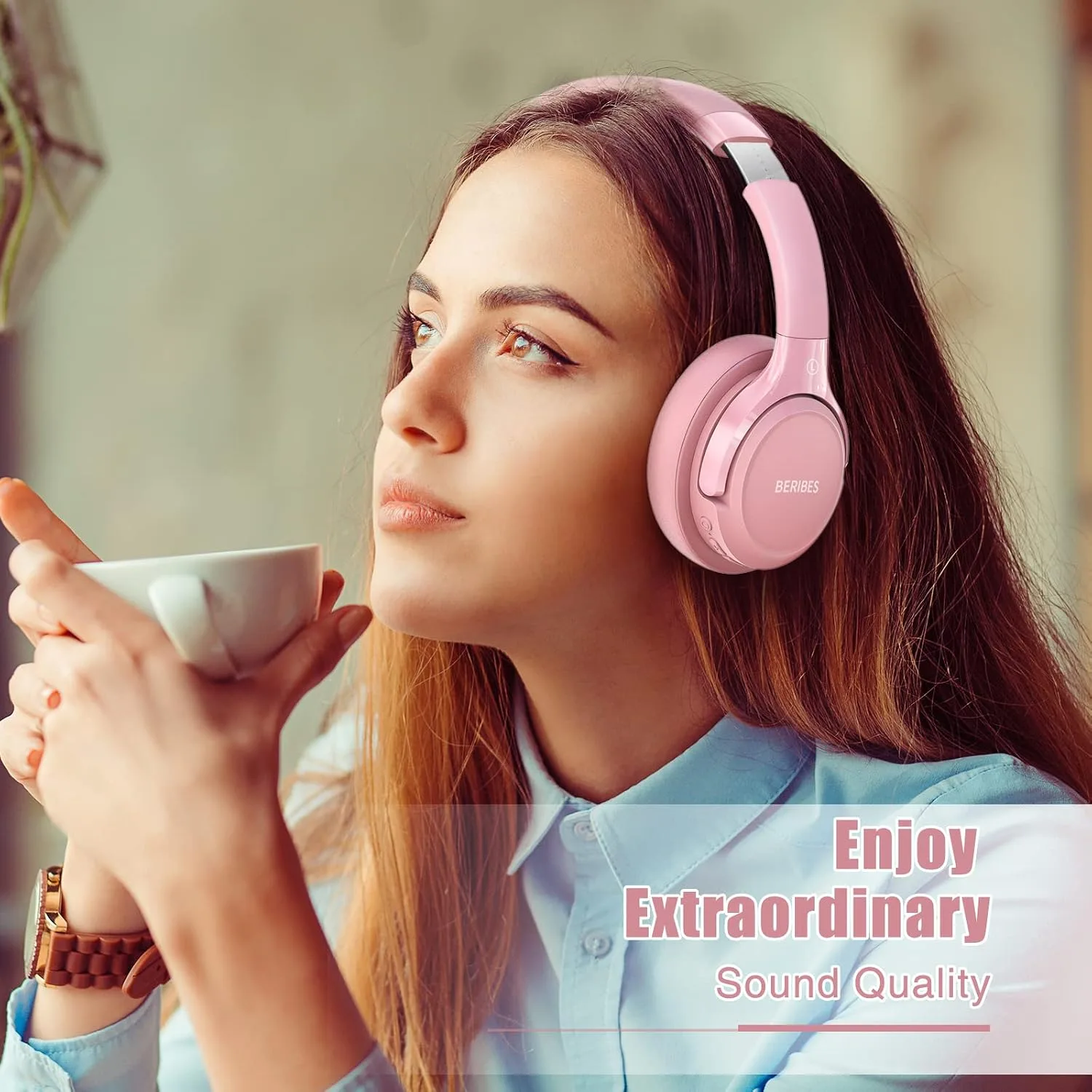 BERIBES Bluetooth Headphones Over Ear Wireless HiFi Stereo Headsets 65H 6EQ