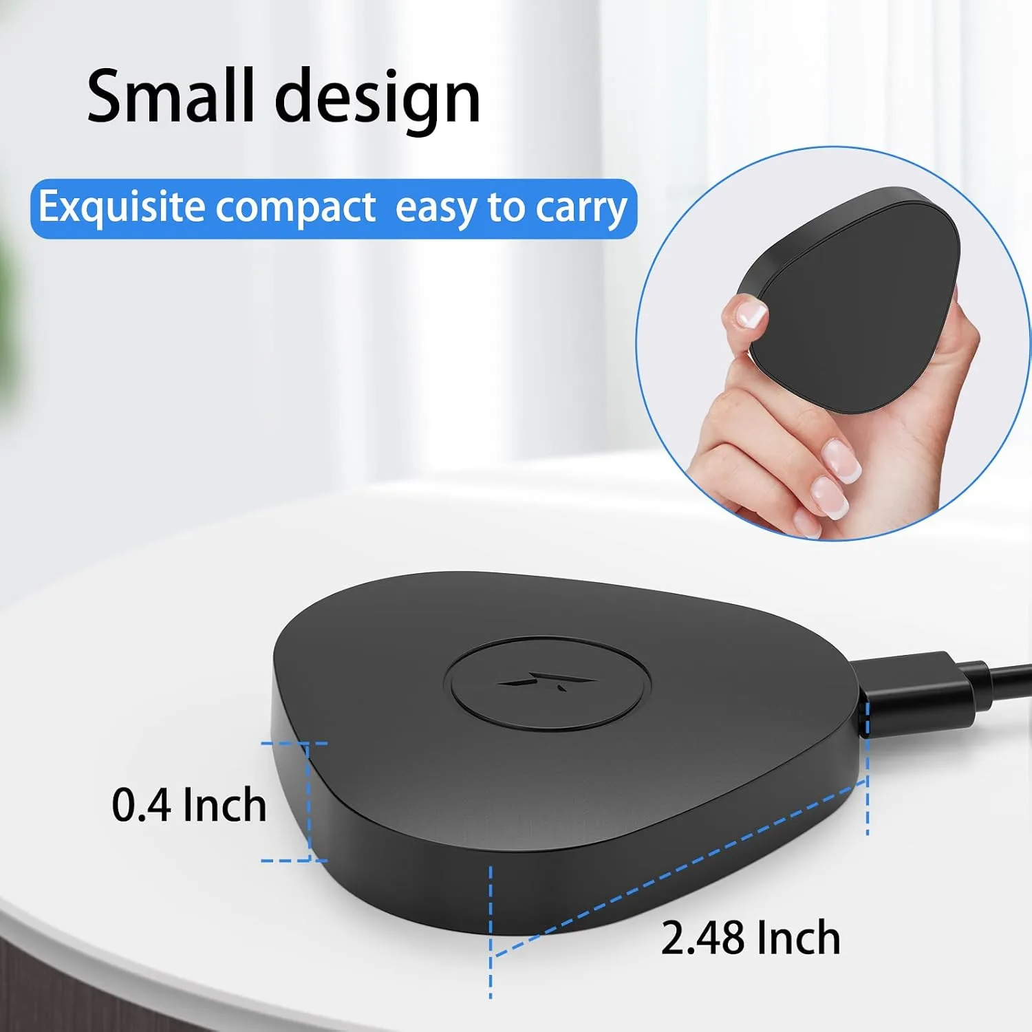 Wireless Charger Compatible with Sonos Roam Gen 2nd/1st, Magnetic Charging Base, Power up Charging Dock for Portable Bluetooth Speaker for Sonos Roam SL(Black)