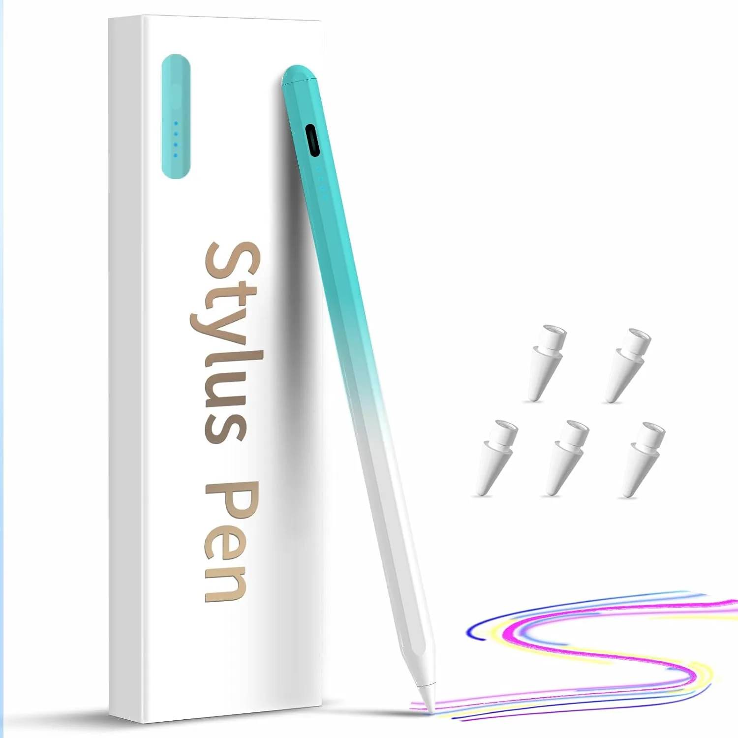 Stylus Pen for iPad2018-2026, Fast Charge iPad Stylus, Palm Rejection(PK)