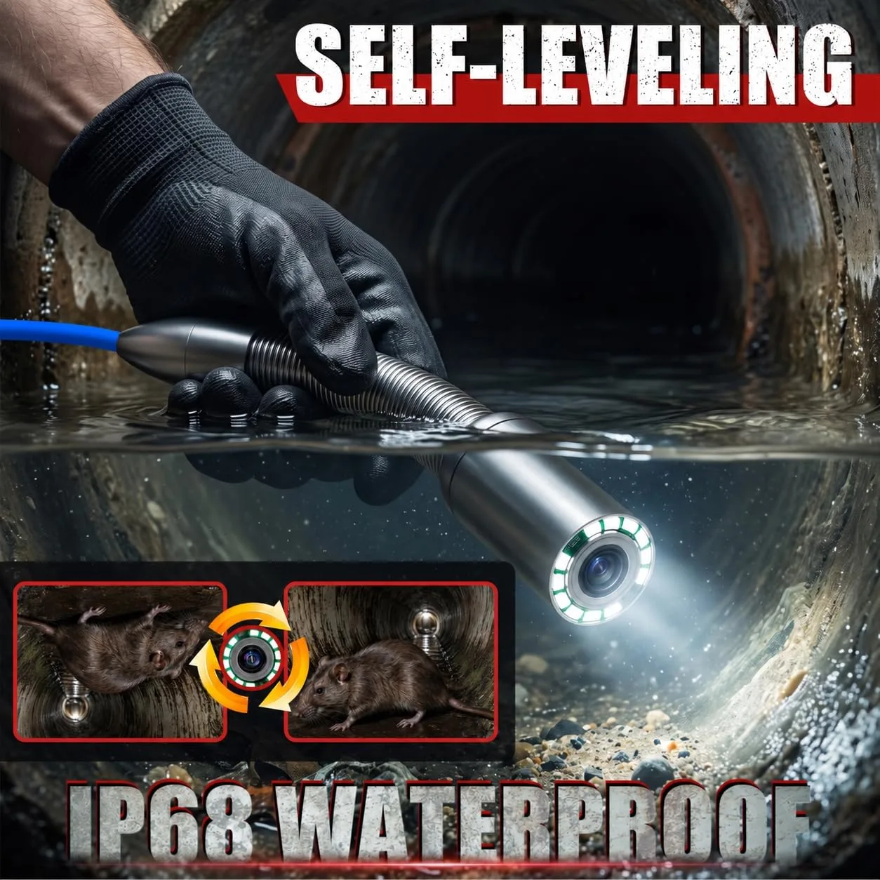 Sewer Camera, 165ft Drain Inspection Borescopes Snake for Homeowner
