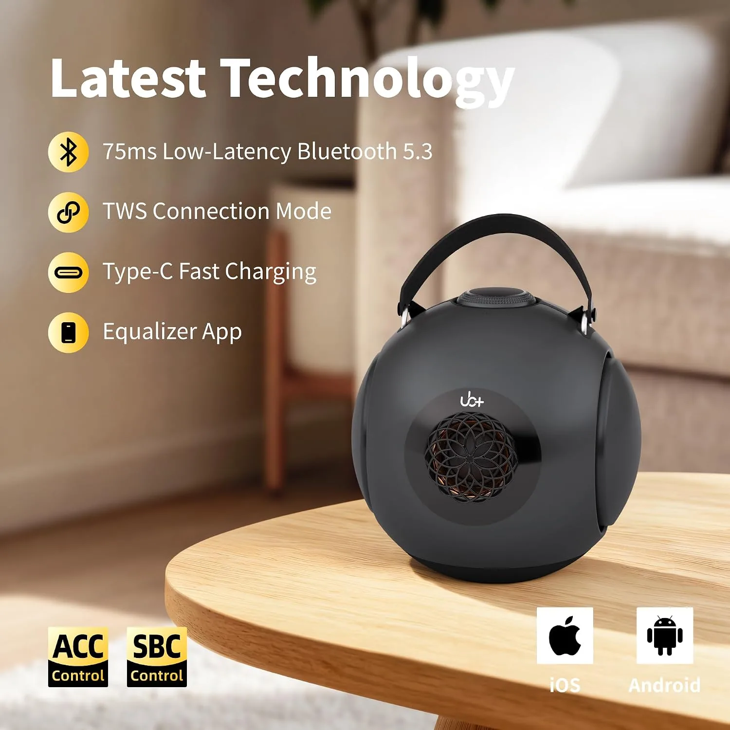 UB+ dB1 doubleBASS Waterproof Bluetooth Speaker | 40W Hi-Fi Sound with Deep Bass, 20H Playtime, IPX5 & TWS Pairing (Satin Metallic Grey with Tripod)