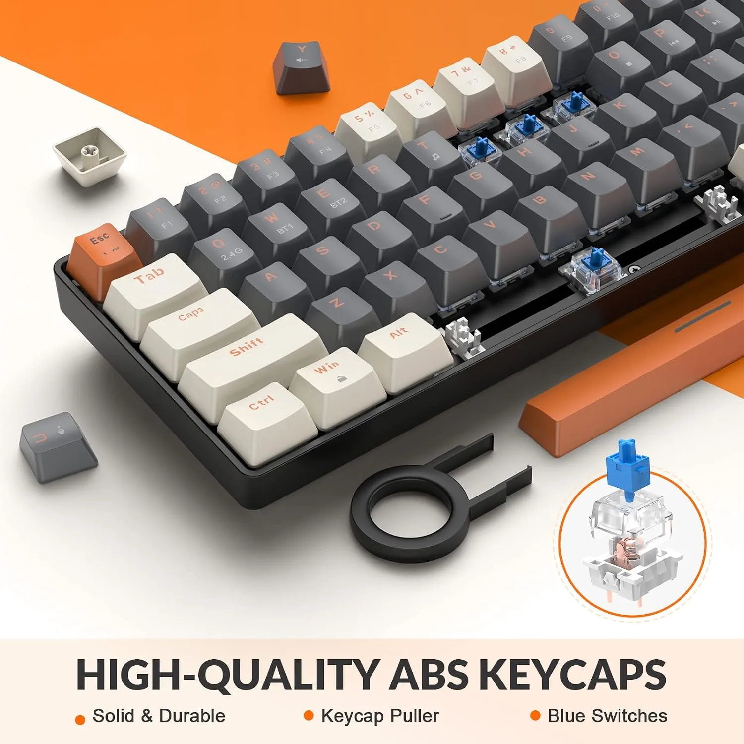MAGIC-REFINER RK68 Compact 68 Keys Wireless Mechanical Gaming Keyboard