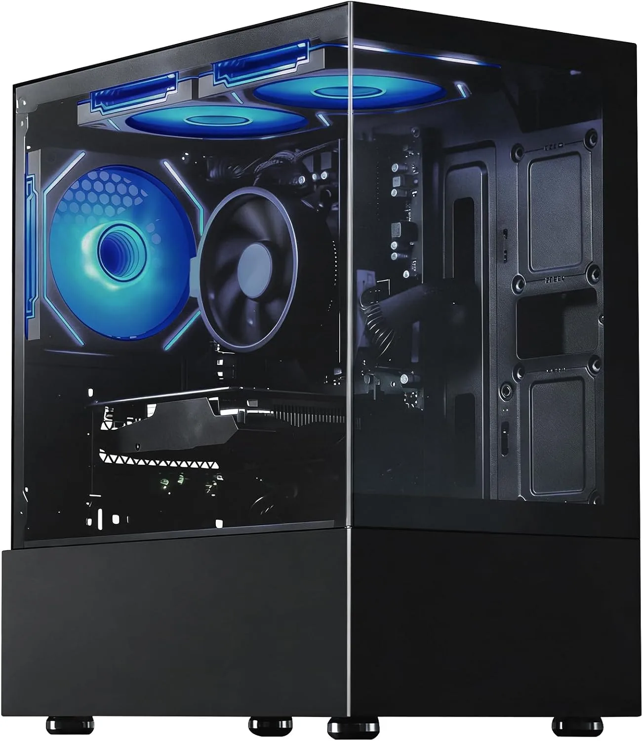Suevery Ryzen 5 Tower Desktop PC Black Prebuilt Computer