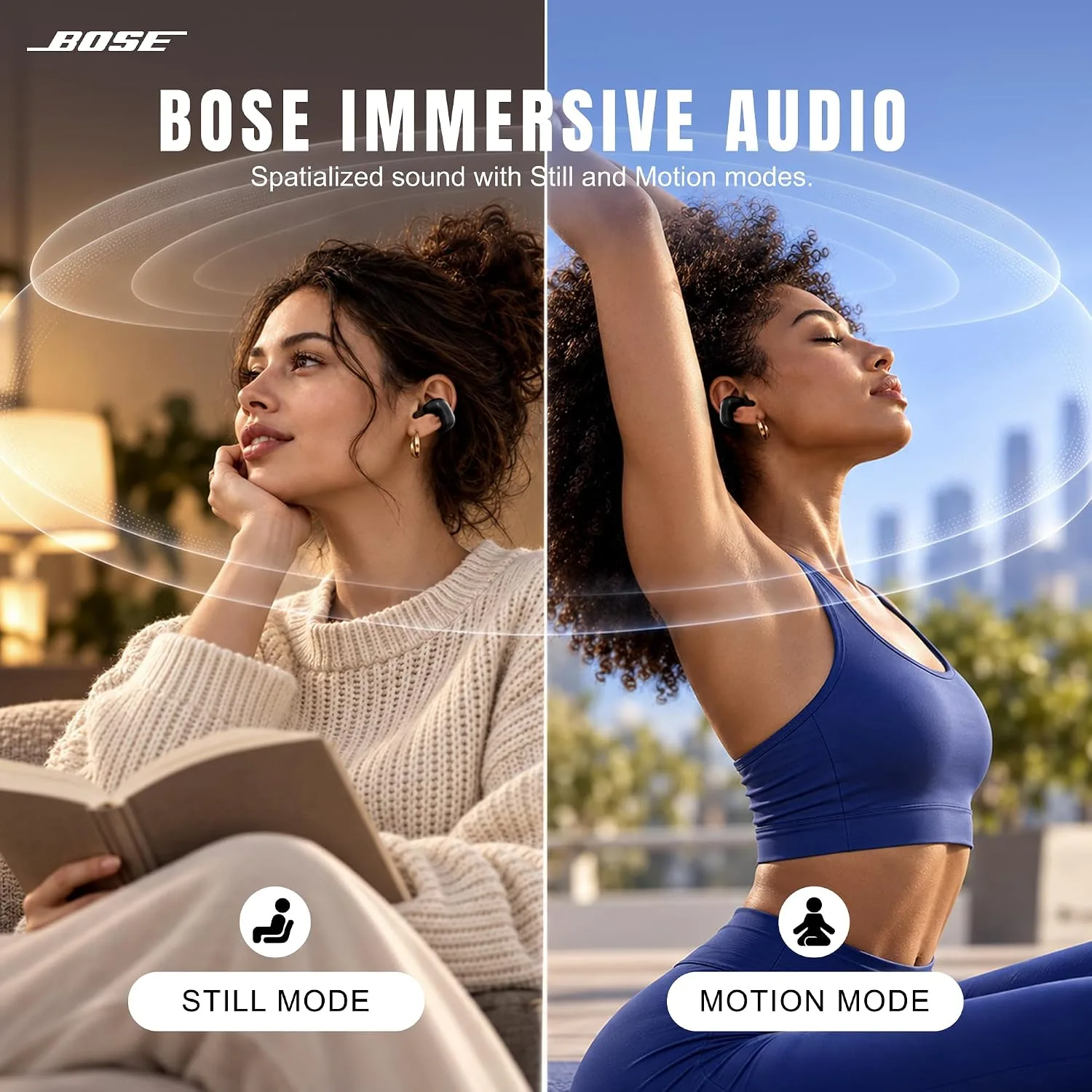 Bose Ultra Open Earbuds Bluetooth Open-Ear Clip-On Headphones Power Bundle
