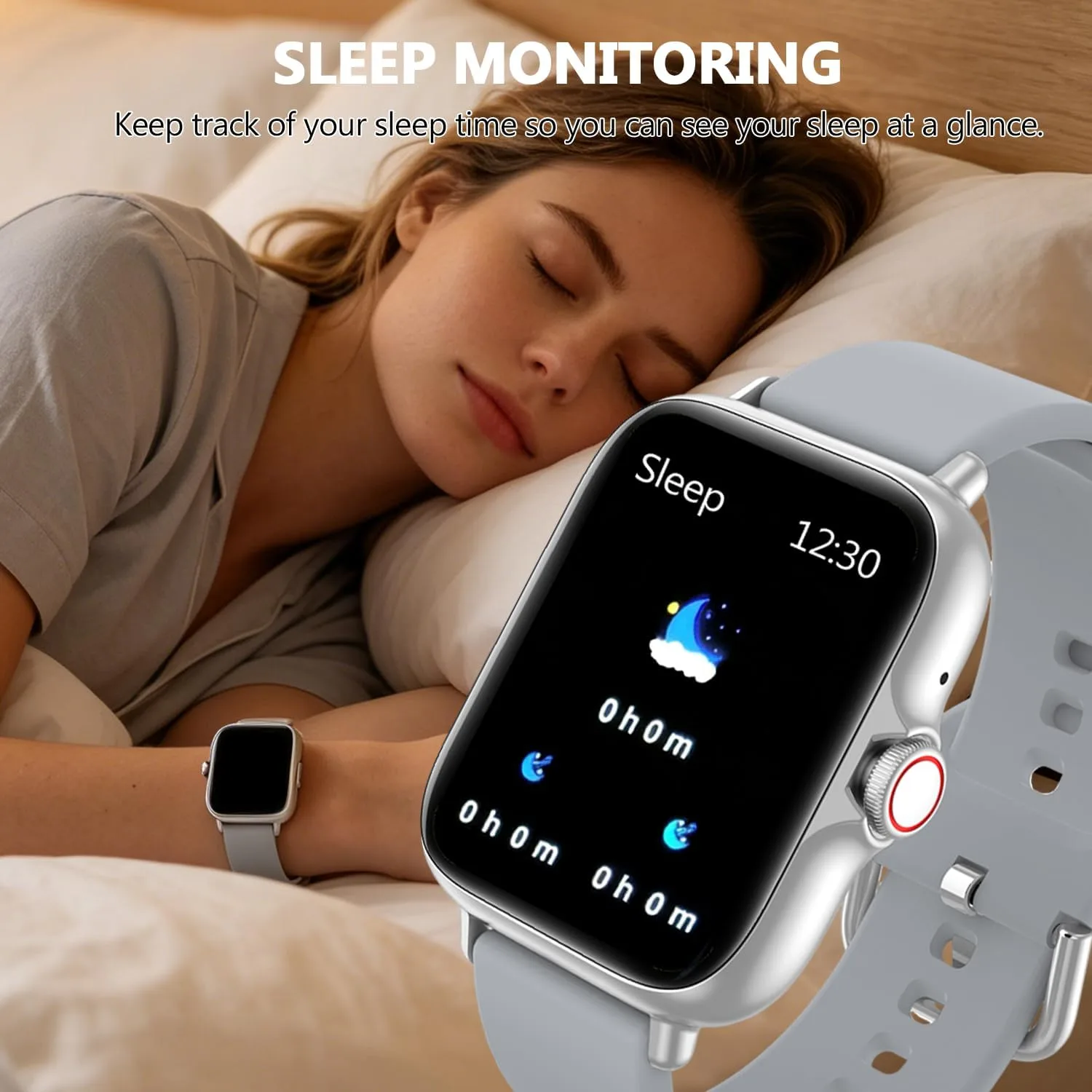 Smart Watch, 1.83" Upgraded Full Touchscreen Smartwatch for Android iPhones with Multiple Sports Fitness Tracker with Smart Watches for Women Men (Silver)